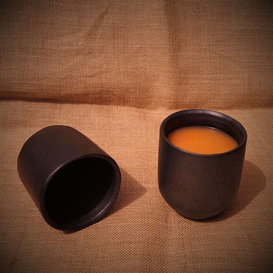 Longpi Black Pottery Tumblers - Large - Set of 2 – Glasses & Tumblers on Brown Living™. SKU: SACHII016TL1. Img 1.