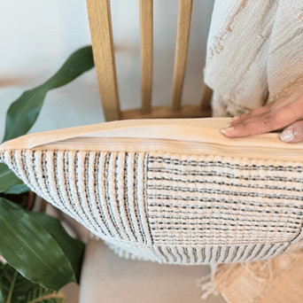 Loom Grid Cushion Cover Cotton Textured Decorative Cover – Covers & Inserts on Brown Living™. SKU: LGDSHPILOW. Img 2.