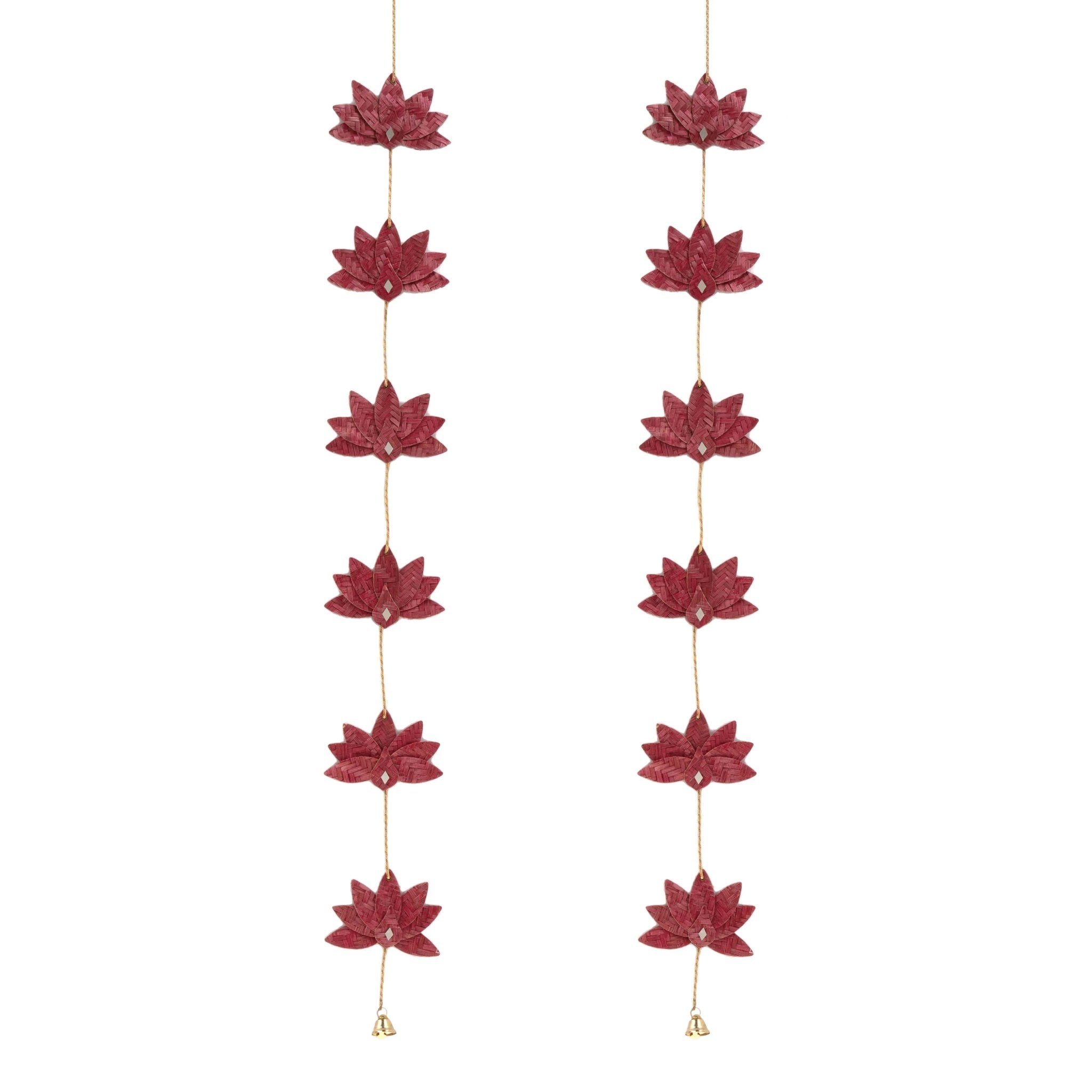 Lotus Handcrafted Bamboo Door Hanging for Decor - Set of 2 – Home Decor on Brown Living™. SKU: BTDE - 697. Img 4.