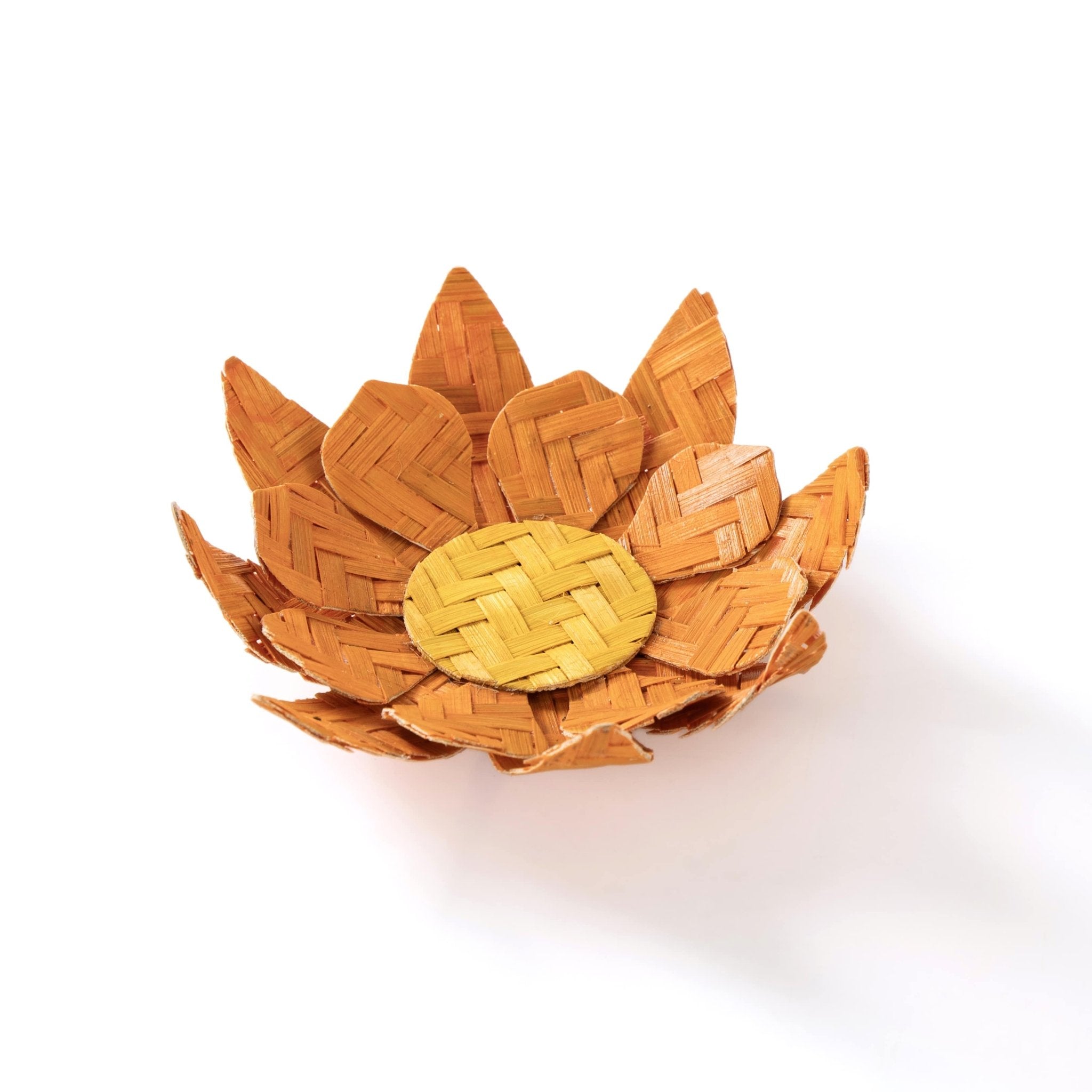 Lotus Handcrafted Bamboo Tea Light Holder (Includes Tea Light Candle) – Home Decor on Brown Living™. SKU: OBCH - 693. Img 3.