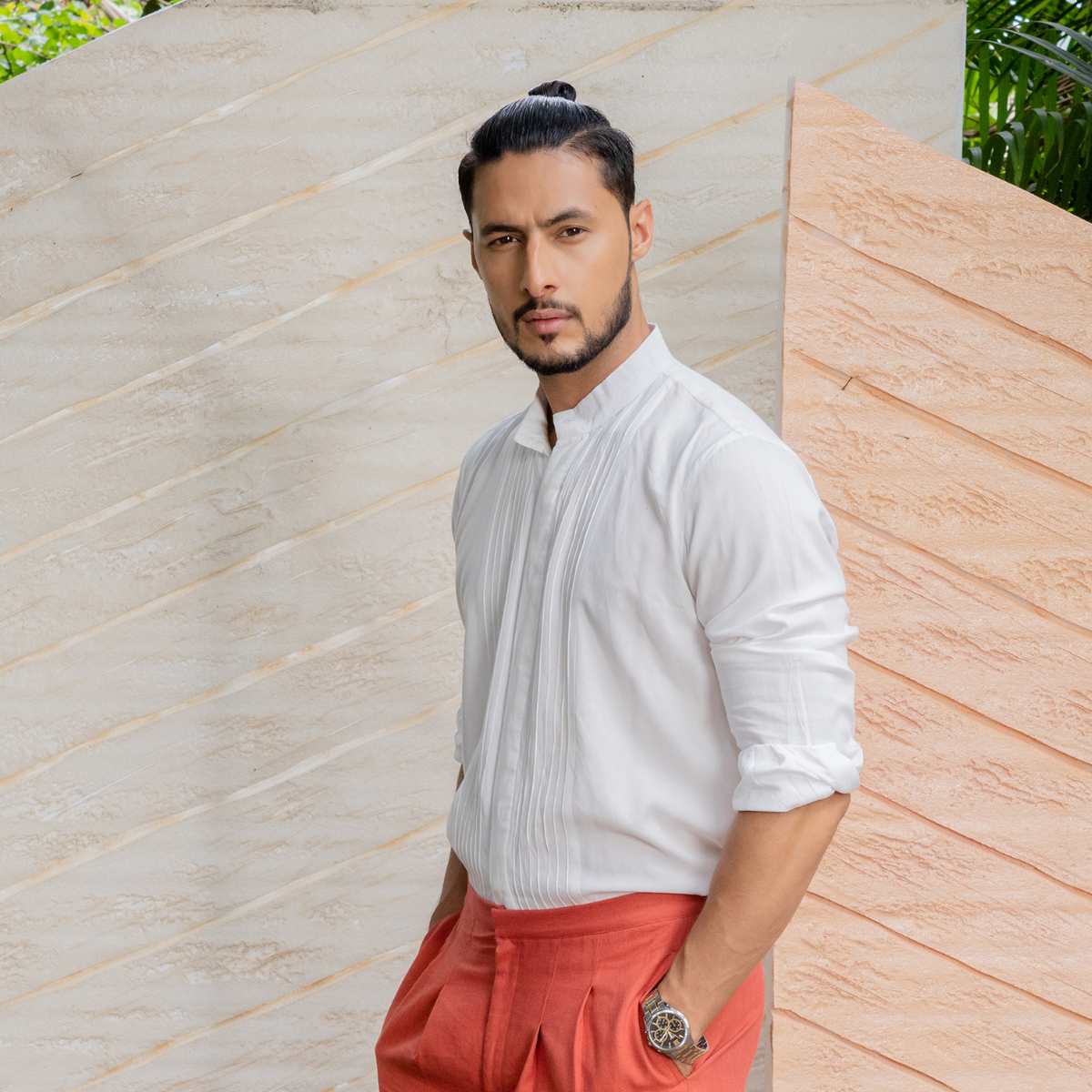 Lumi White Tencel Shirt For Men | Sustainable Everyday Wear – Mens Shirt on Brown Living™. SKU: JDSCL1001XS. Img 3.