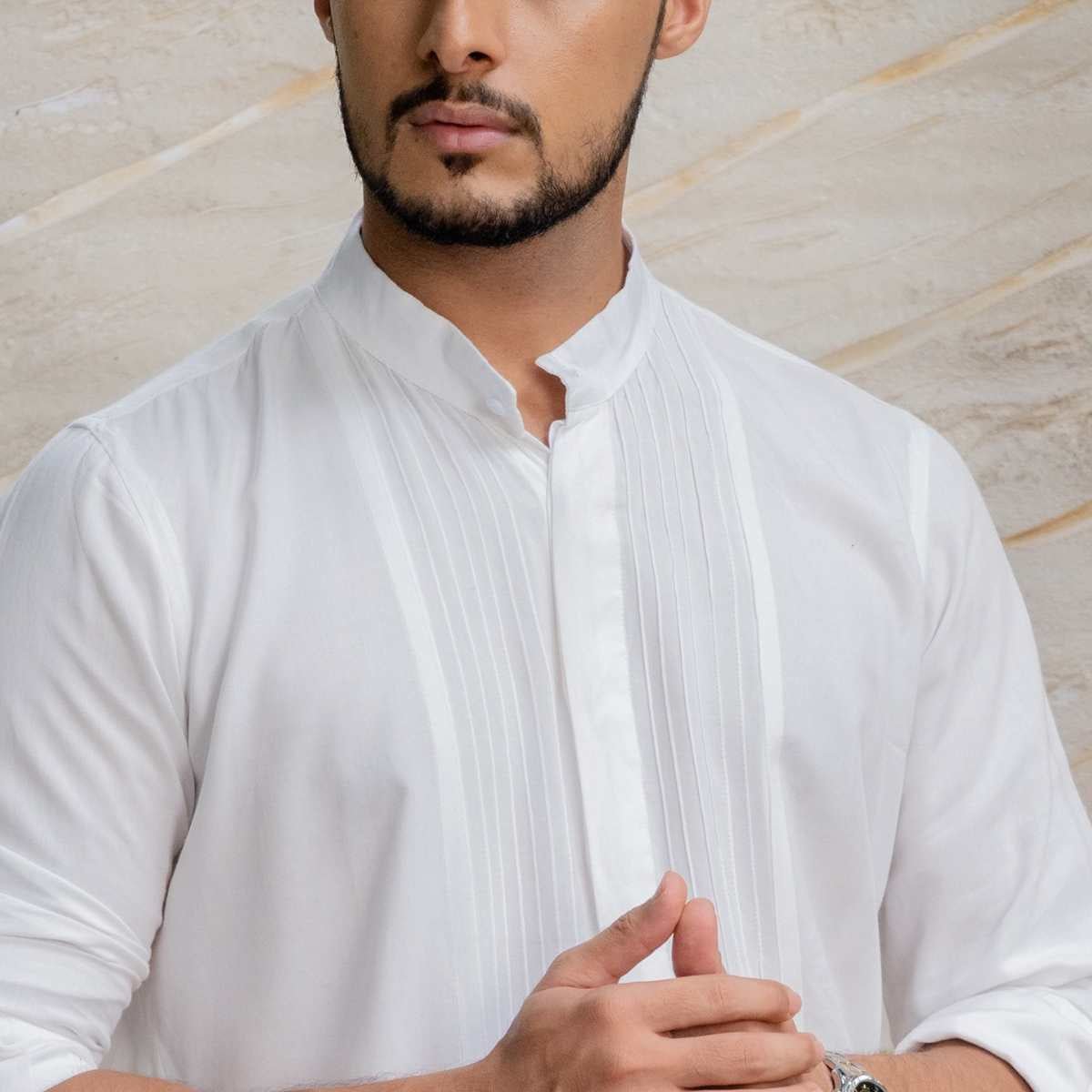 Lumi White Tencel Shirt For Men | Sustainable Everyday Wear – Mens Shirt on Brown Living™. SKU: JDSCL1001XS. Img 2.