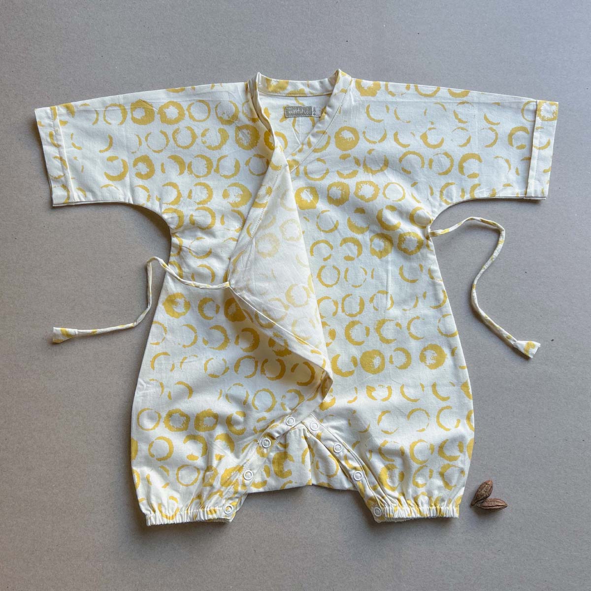 Luna Baby Romper – Kids Onesies on Brown Living™. SKU: AGHLUNAROMPOPNB. Img 2.