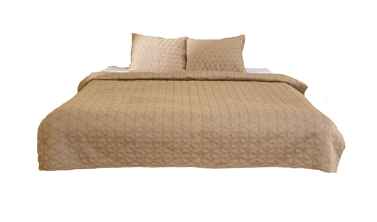 Luxury Dark Flax Cotton Satin Razai | Soft Lightweight Quilt 200 GSM – Bed Linens on Brown Living™. SKU: TEE2516-GF-2N. Img 2.