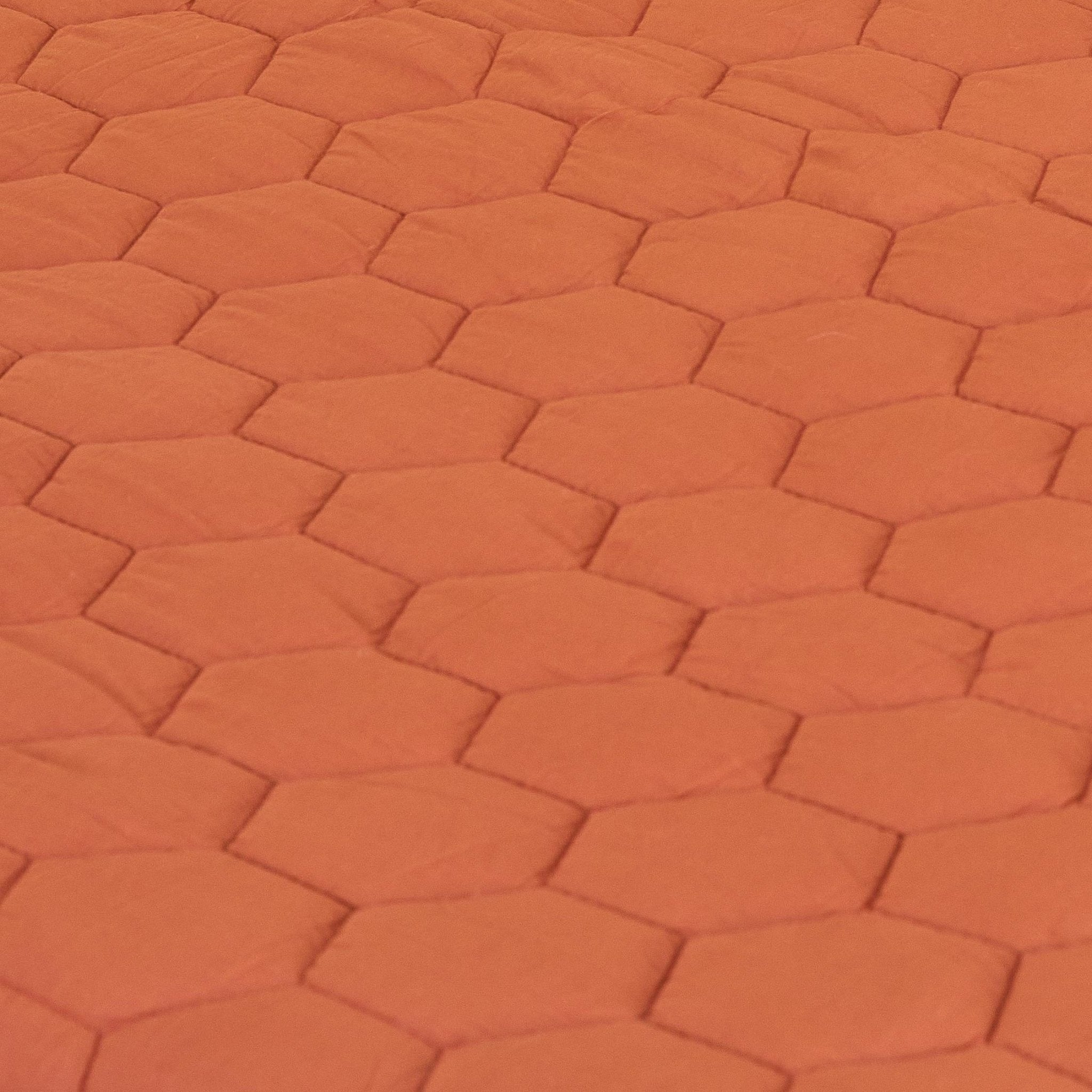 Luxury Rust Cotton Satin Razai | Soft Lightweight Quilt 200 GSM – Bed Linens on Brown Living™. SKU: RSP-01. Img 4.