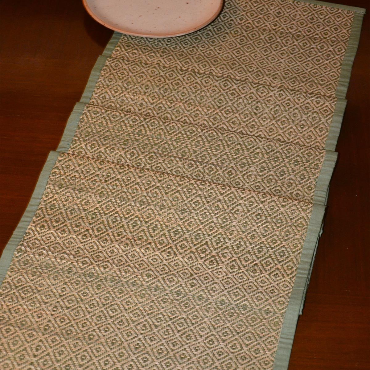 Madurkathi Diamond Table Runner – Table Linens by DHARINI available on Brown Living™. Orange . SKU: MKDRUN005A - n. Img 5.