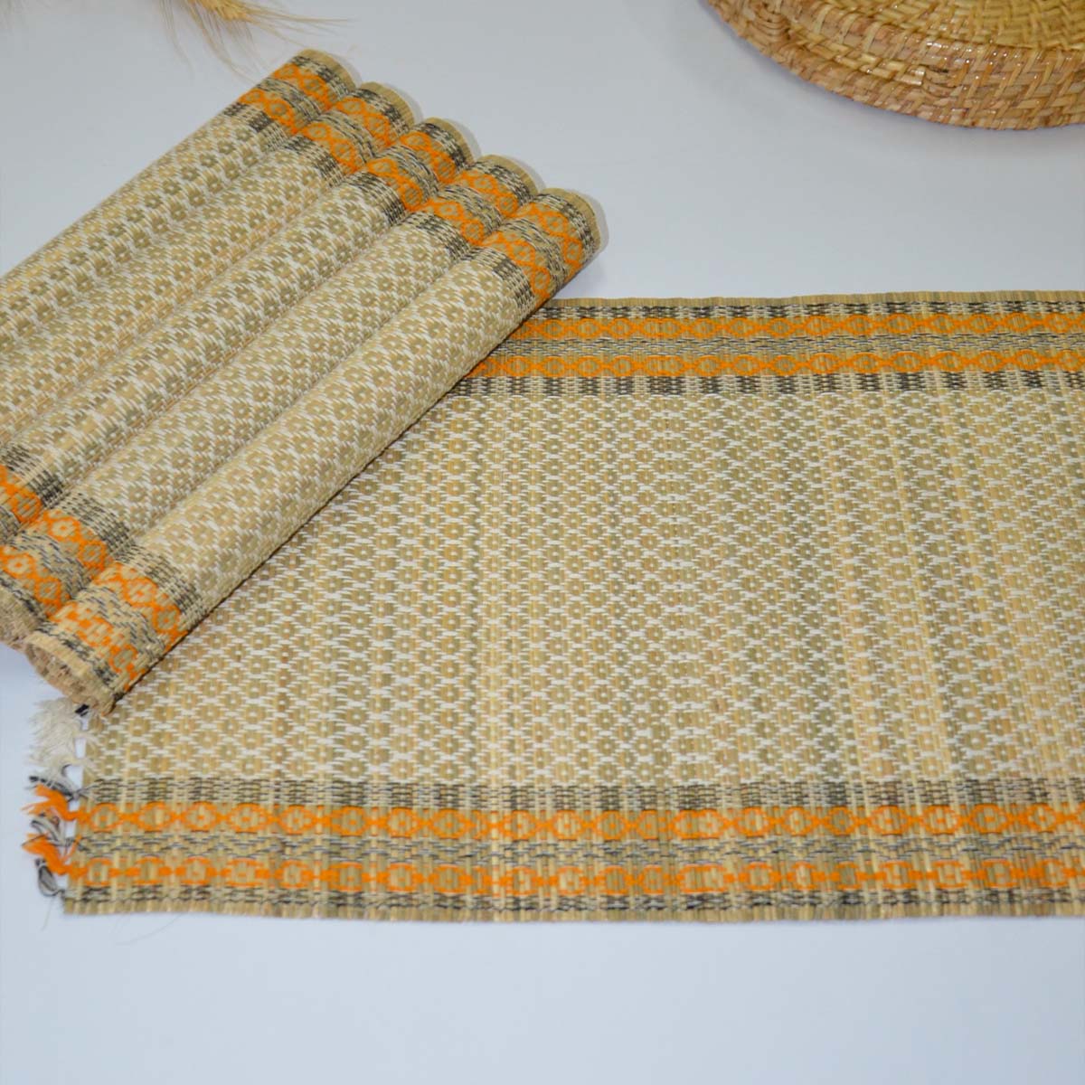 Madurkathi Tassels Placemats (Set of 6) – Table Linens by DHARINI available on Brown Living™. Ivory . SKU: MKTMAT013C - n. Img 8.