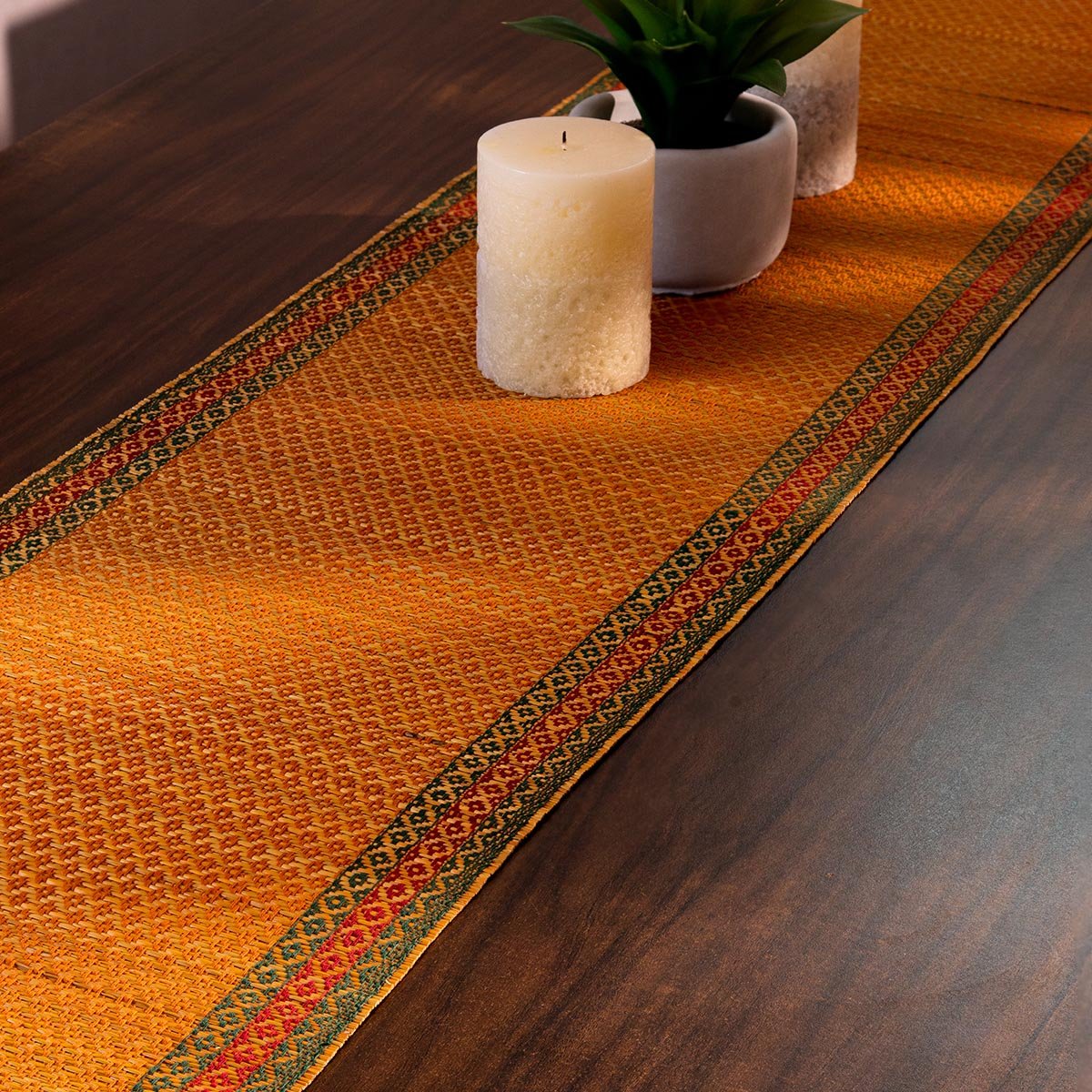 Madurkathi Tassels Table Runner – Table Linens on Brown Living™. SKU: MKTRUN014B-n. Img 4.