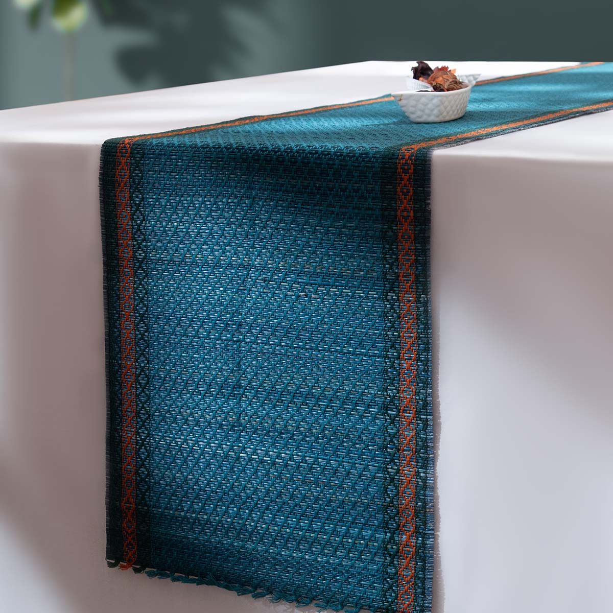Madurkathi Tassels Table Runner – Table Linens on Brown Living™. SKU: MKTRUN014D-n. Img 9.