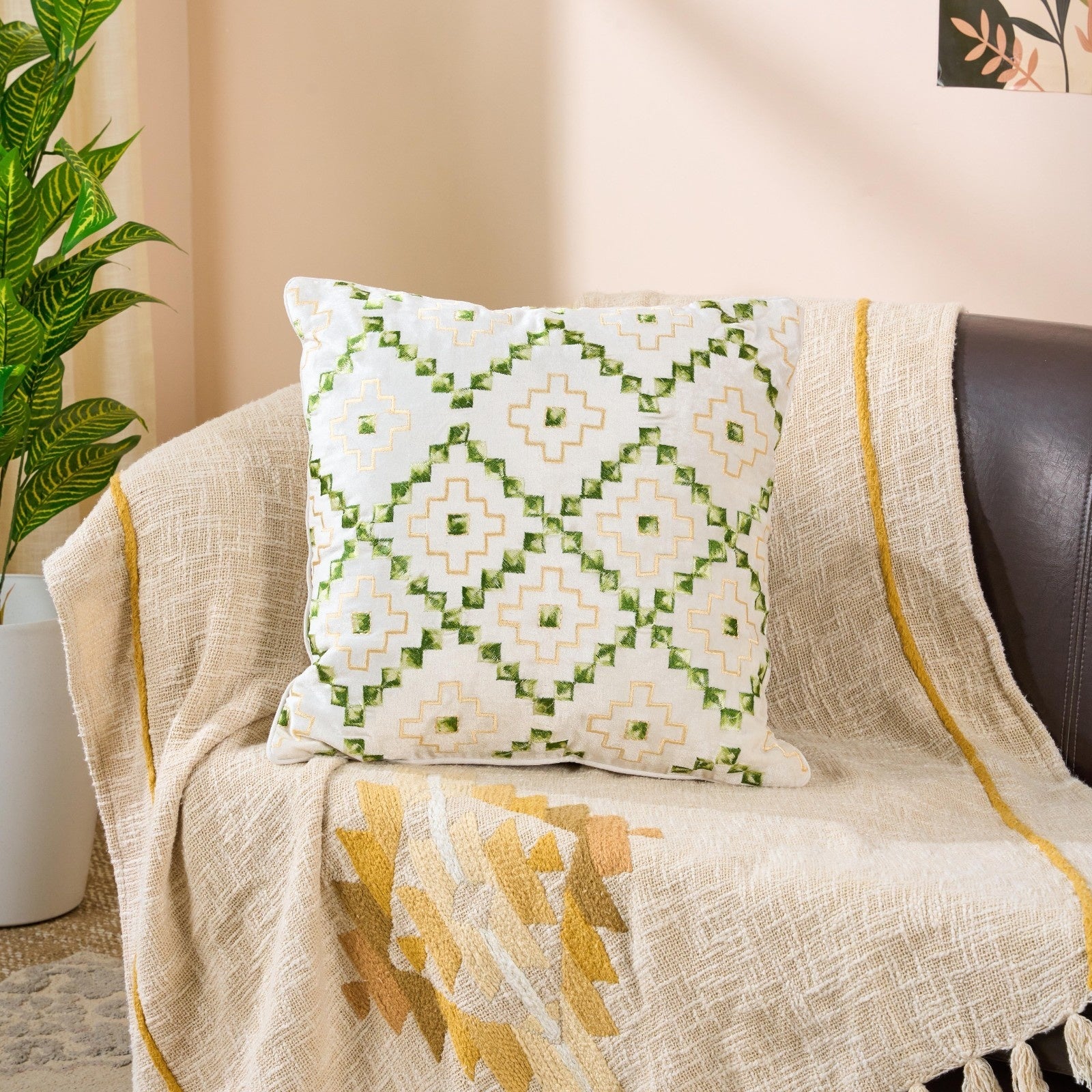 Magic Decor Elegant Home Cushion | Luxury Decorative Accent Cushion – Pillow on Brown Living™. SKU: TEE-25727. Img 1.