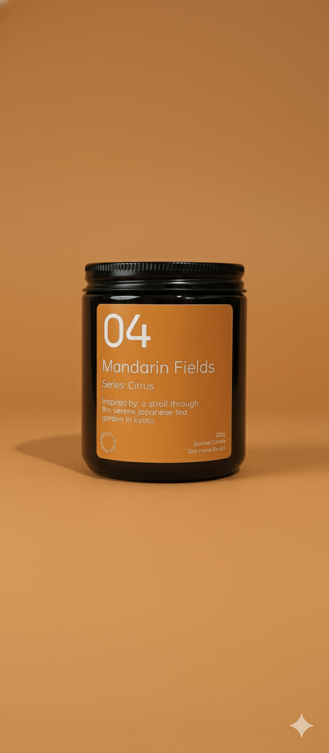 Mandarin Fields Soy Wax Candle | Citrusy Fresh | Handmade & Vegan – Candles & Fragrances on Brown Living™. SKU: 04MFAJ200. Img 4.