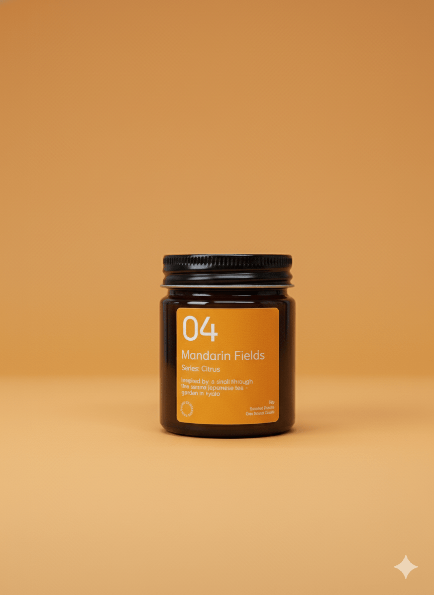Mandarin Fields Soy Wax Candle | Citrusy Fresh | Handmade & Vegan – Candles & Fragrances on Brown Living™. SKU: 04MFAJ90. Img 1.