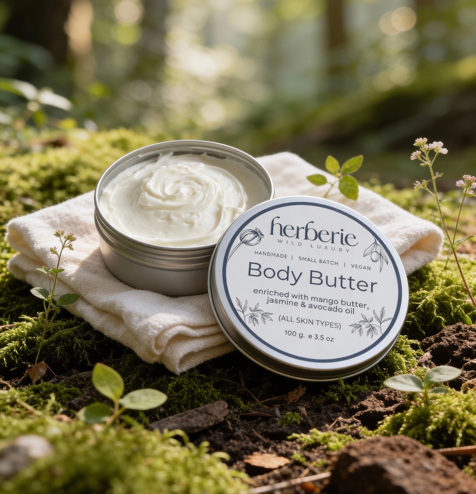 Mango & Jasmine Organic Body Butter | Deep Moisture Care – Body Butter on Brown Living™. SKU: MJBB-100. Img 6.