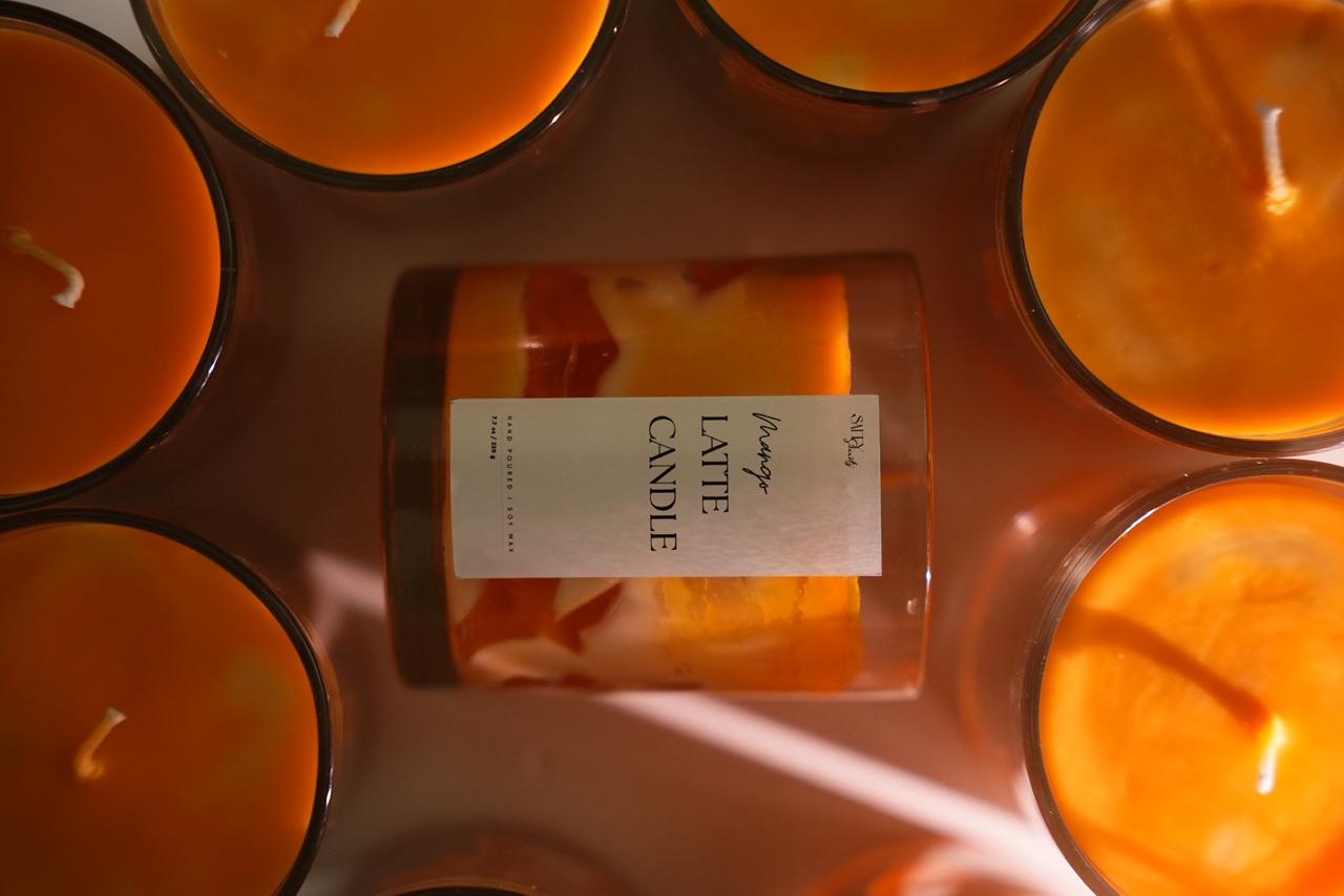 Mango Latte Scented Soy Wax Candle – Candles & Fragrances on Brown Living™. SKU: SS-41. Img 3.