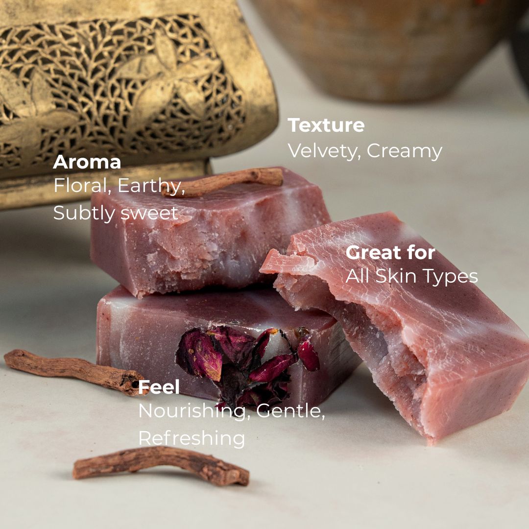 Manjistha Jasud Rosehip Handcrafted Cold Processed Soap – Soap on Brown Living™. SKU: MJR1002X. Img 3.