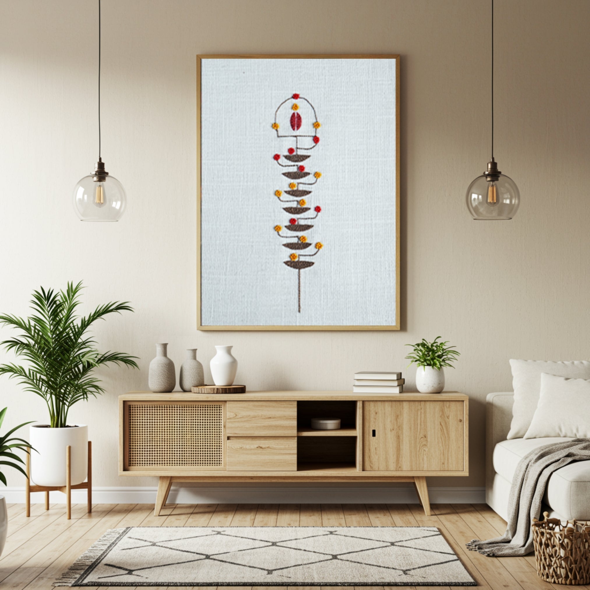 Manomay Divine Lamp Wall Art – Unframed 12x6 Inch Spiritual Decor – Wall Decor on Brown Living™. SKU: UD00000238. Img 2.