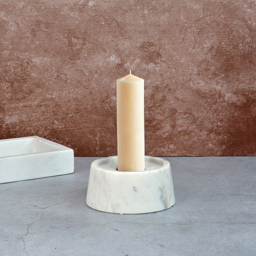 Marble Candle Holder – Home Decor on Brown Living™. SKU: MJ00132TA. Img 1.