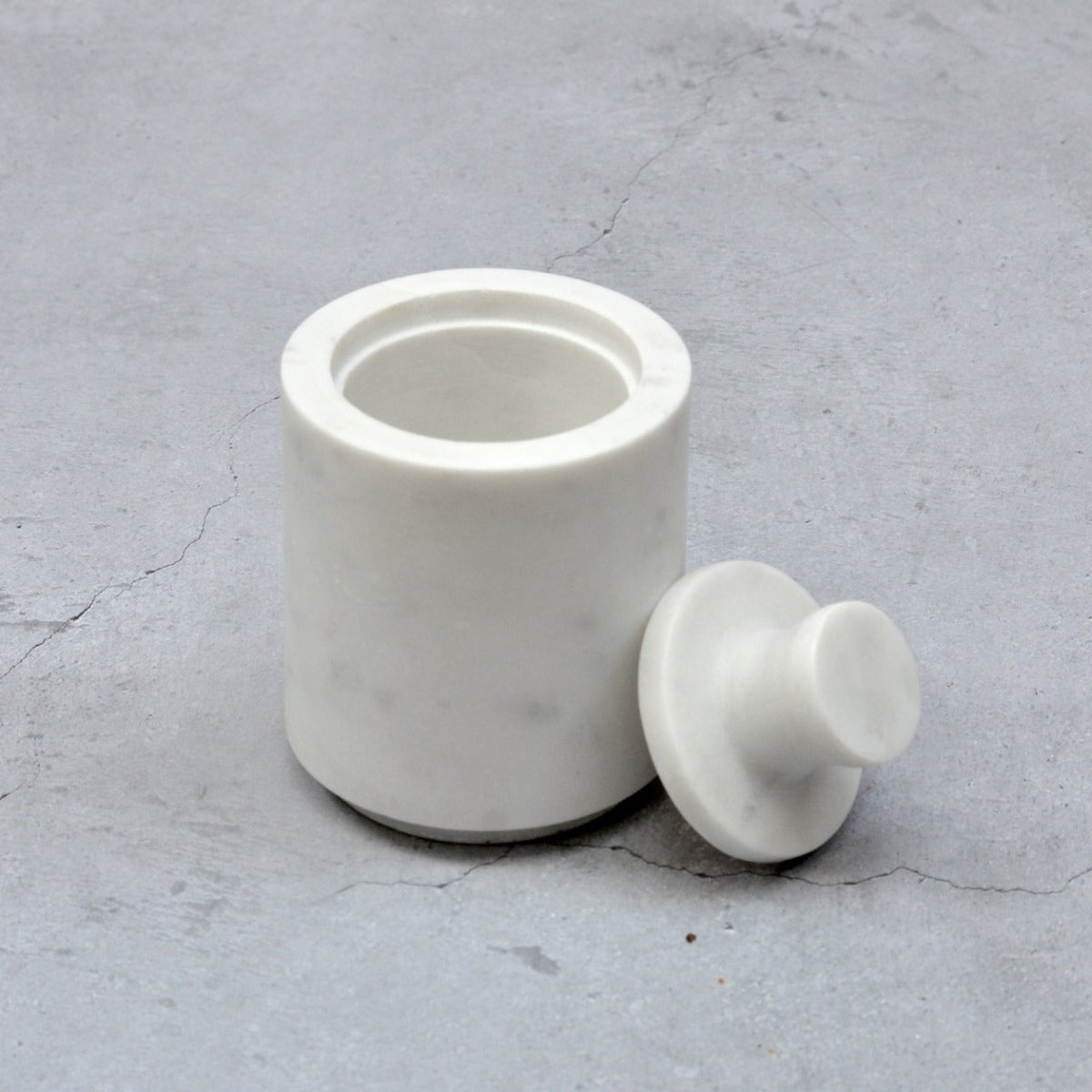 Marble Cotton Jar – Organizers on Brown Living™. SKU: MJ00006BA. Img 1.