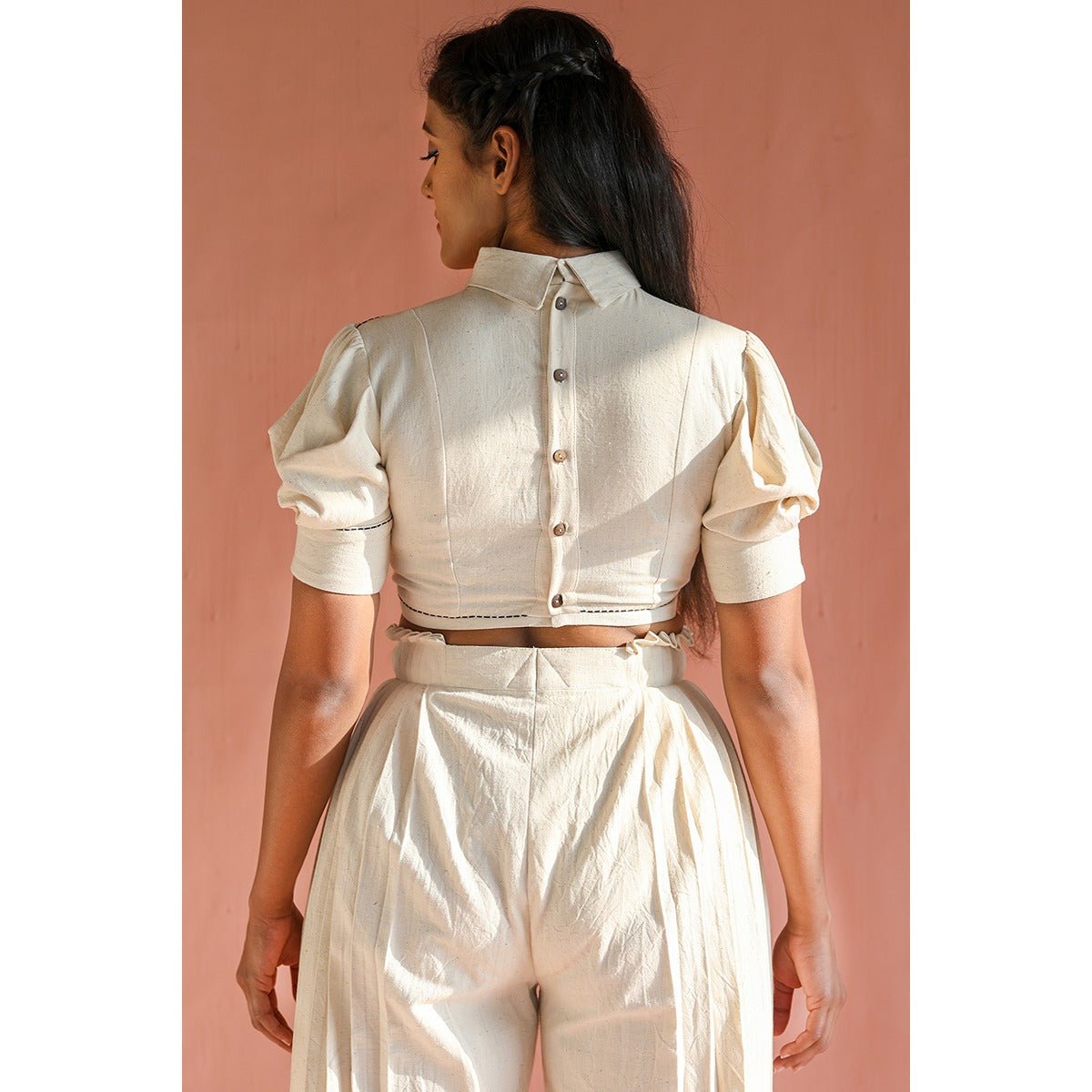 Marguerita Blouse | Elegant Women Blouse |Stylish Ethnic & Fusion Wear – Womens Blouse on Brown Living™. SKU: DL0127XSn. Img 4.
