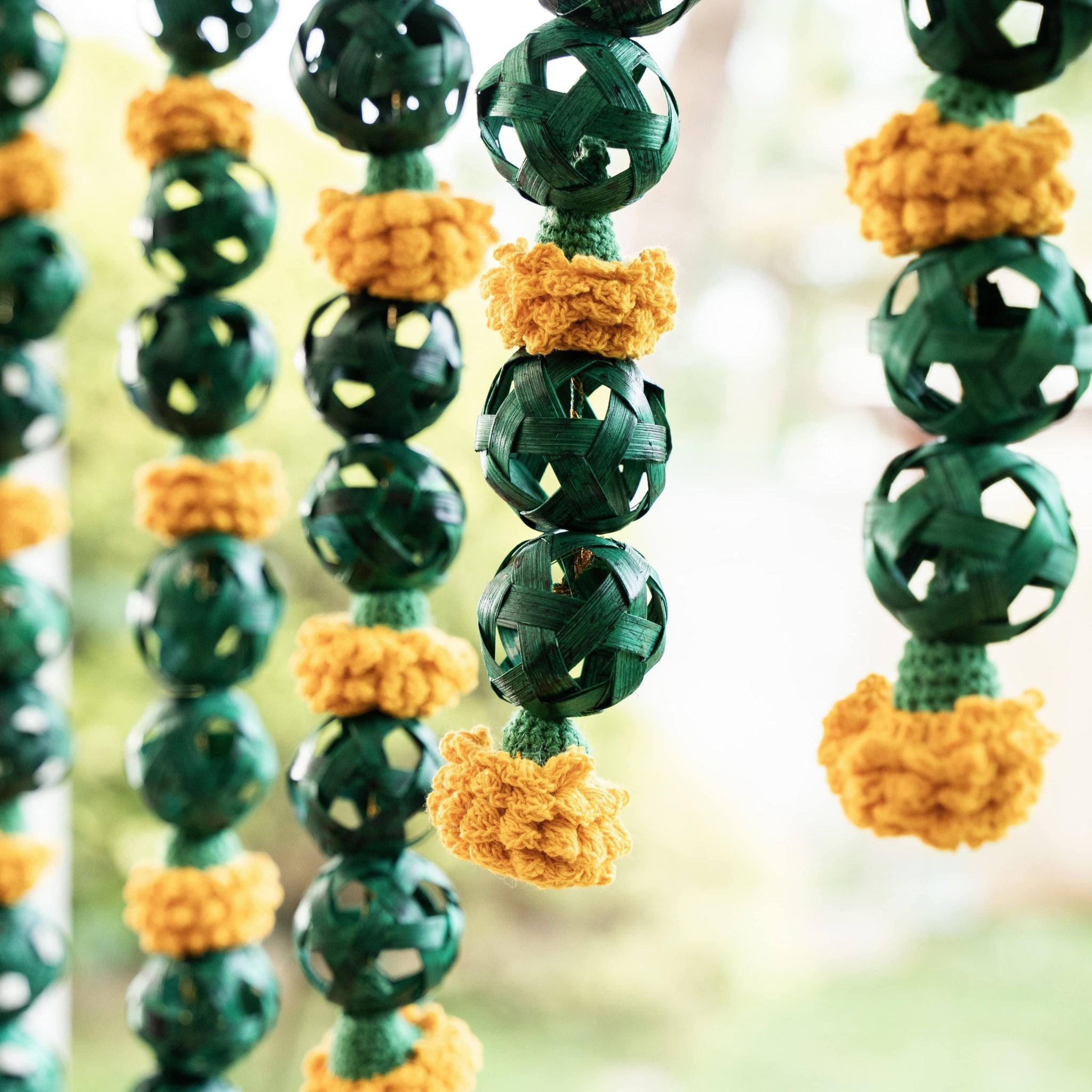 Marigold Handcrafted Bamboo Door Hanging for Decor Set of