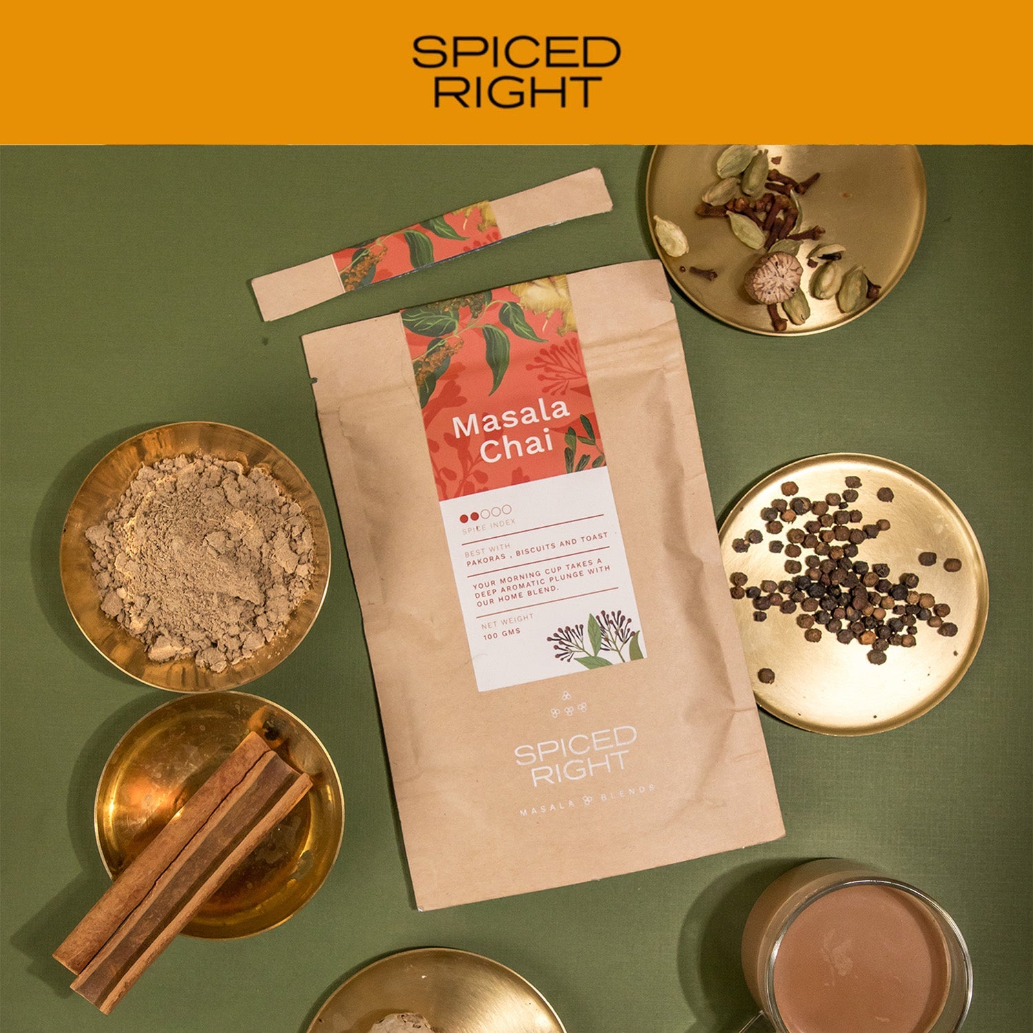 Masala Chai - Traditional Indian Tea Spice, No Fillers – Seasonings & Spices on Brown Living™. SKU: SRMC. Img 2.
