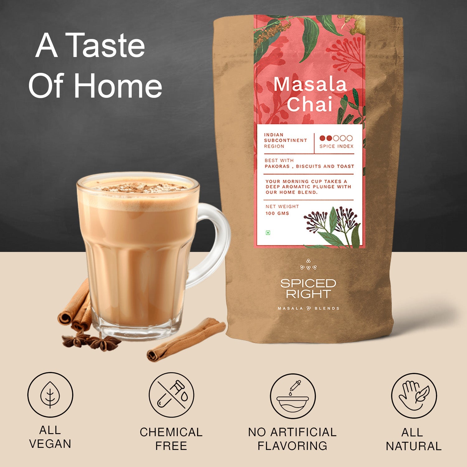 Masala Chai - Traditional Indian Tea Spice, No Fillers – Seasonings & Spices on Brown Living™. SKU: SRMC. Img 4.