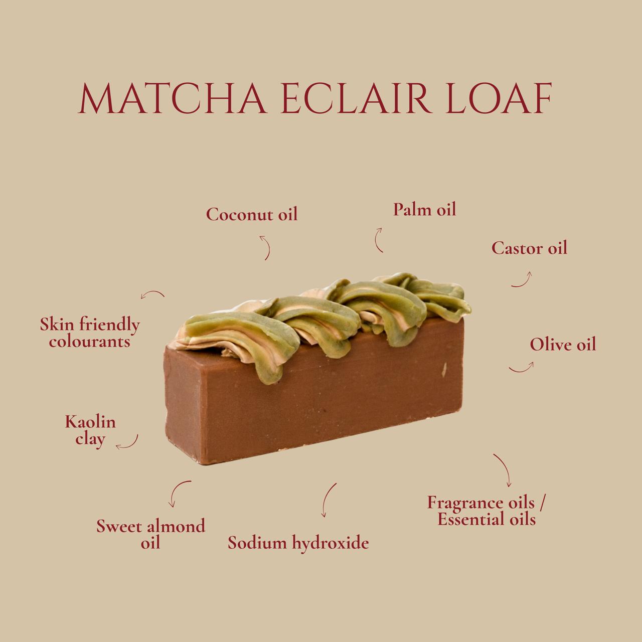 Matcha Éclair Loaf Soap - Refreshing Green Tea Handmade Soap – Body Soap on Brown Living™. SKU: SS-22. Img 2.