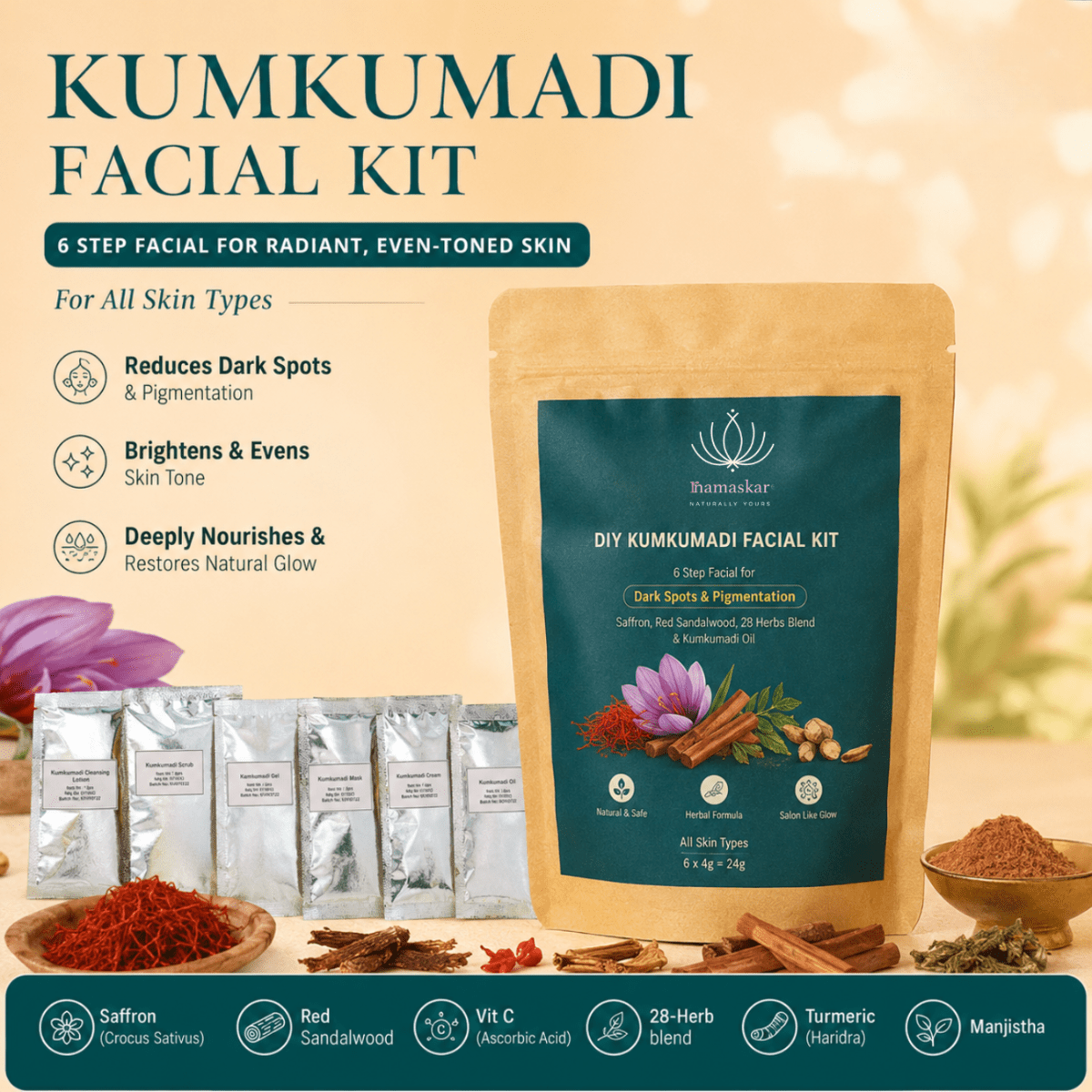 MAYA DIY Kumkumadi Facial Kit – Face Pack on Brown Living™. SKU: DIY-KUM-001-NAM. Img 9.
