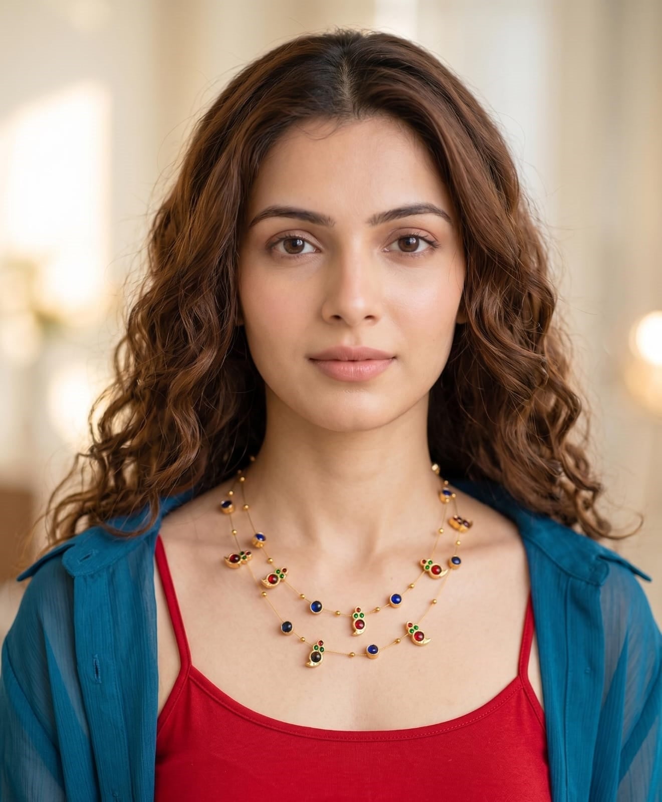 Mayura Sutra Necklace | Handcrafted Peacock-Inspired Necklace – Jewellery on Brown Living™. SKU: SAR1010. Img 2.