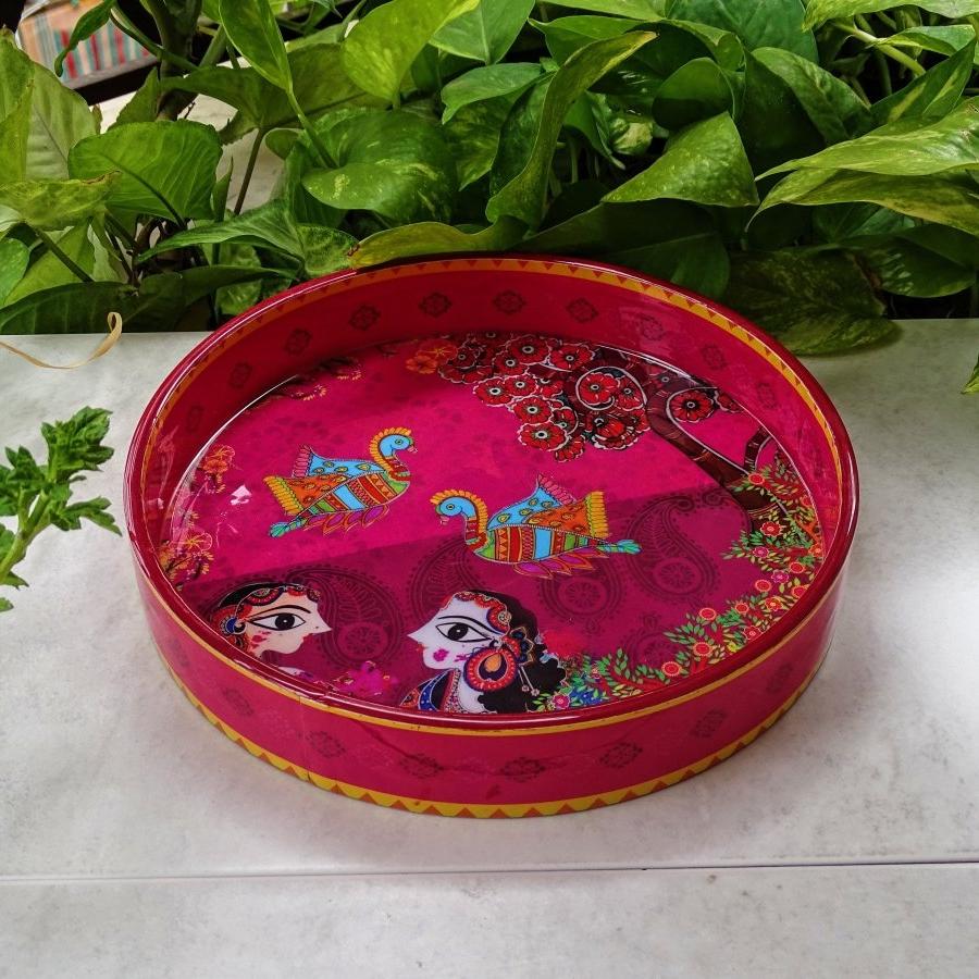 MDF Round Tray & Box – Home Decor on Brown Living™. SKU: MJ00001BX. Img 1.