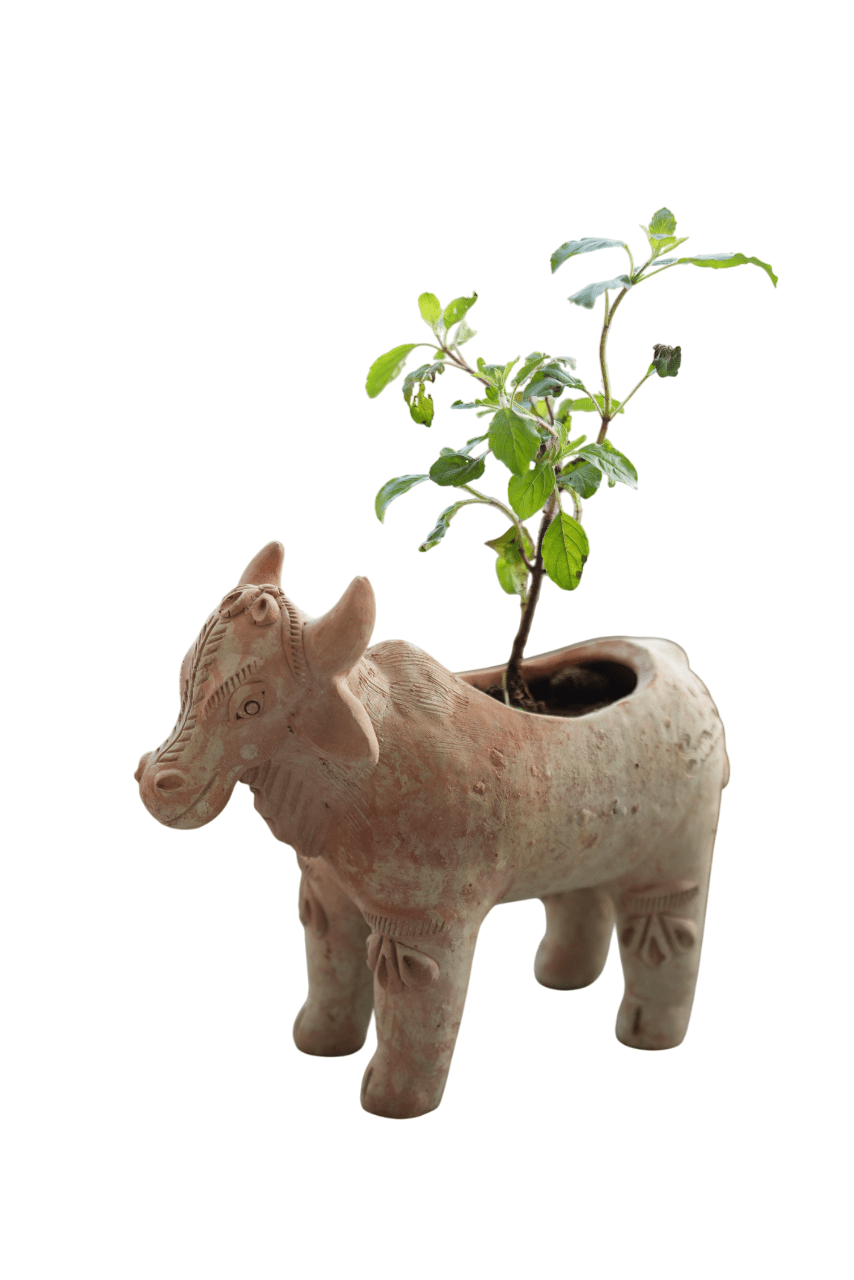 Meadow Cow Earthen Planter – Pots & Planters on Brown Living™. SKU: A0_plt_0056. Img 6.