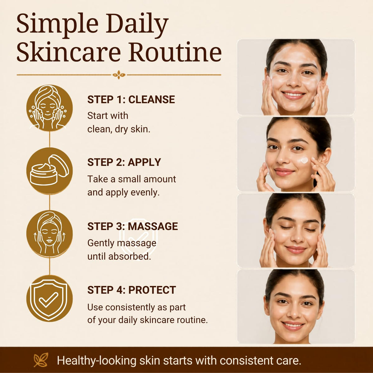 Meena Vitamin C Face Cream | Brightening & Radiance Skincare – Face Cream on Brown Living™. SKU: NCH031. Img 5.
