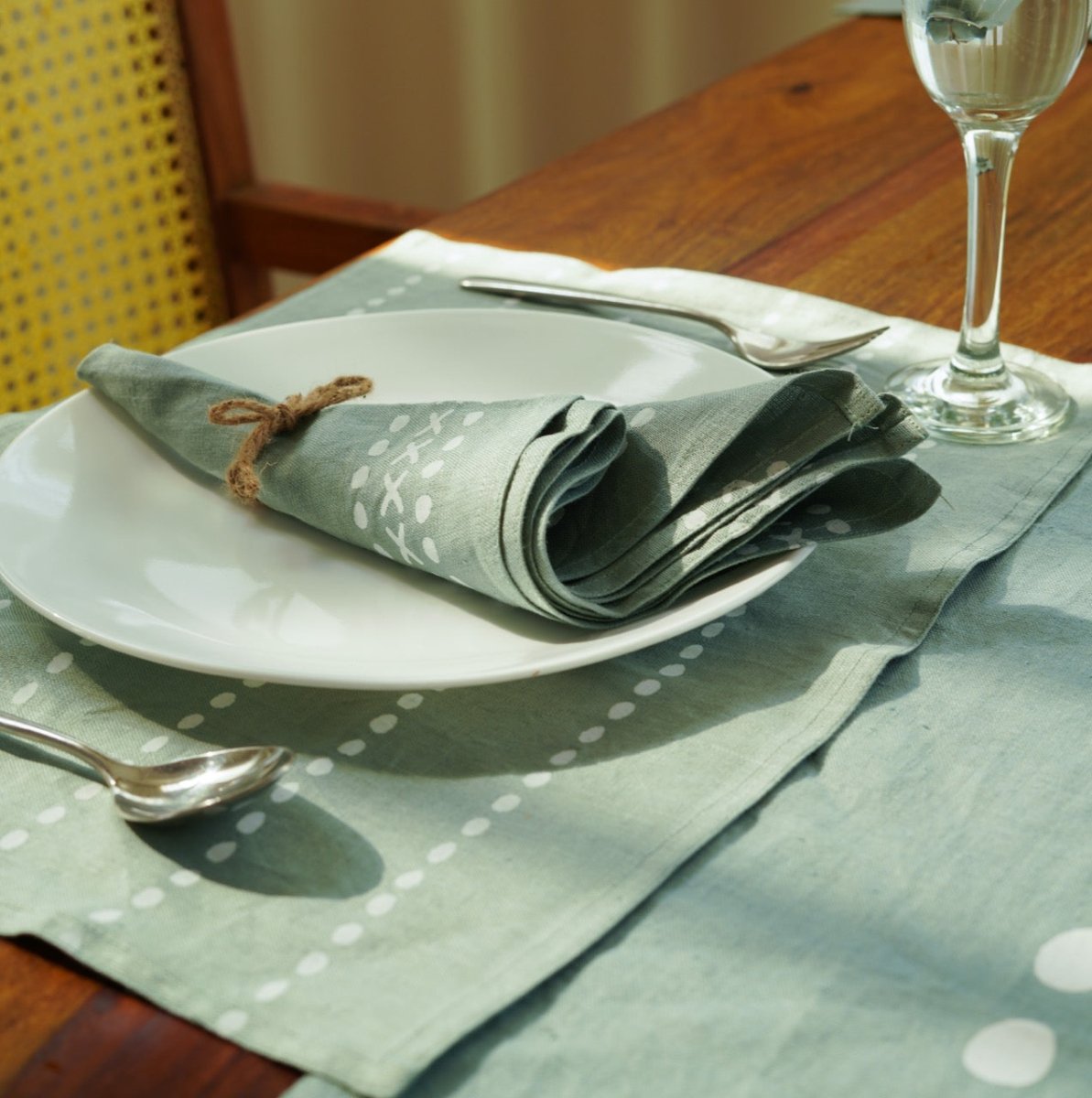 Meethu Hemp Fabric Premium Table Linen Set – Gift Giving by Pravaah India available on Brown Living™. 6 . SKU: PRA036_TLS_6. Img 9.