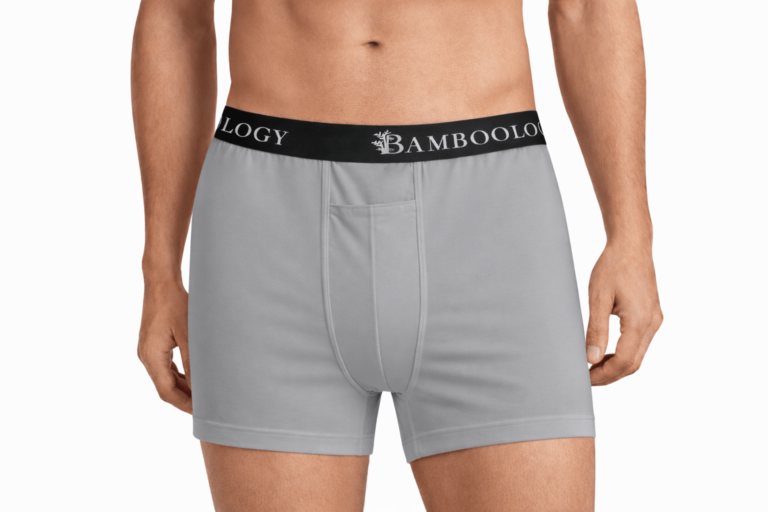 Men’s Bamboo Boxers - Ultra - Soft Comfort | Pack of 2 – Mens Underwear on Brown Living™. SKU: M-UNDWR-TRUNK-BLK-GRY-S. Img 6.