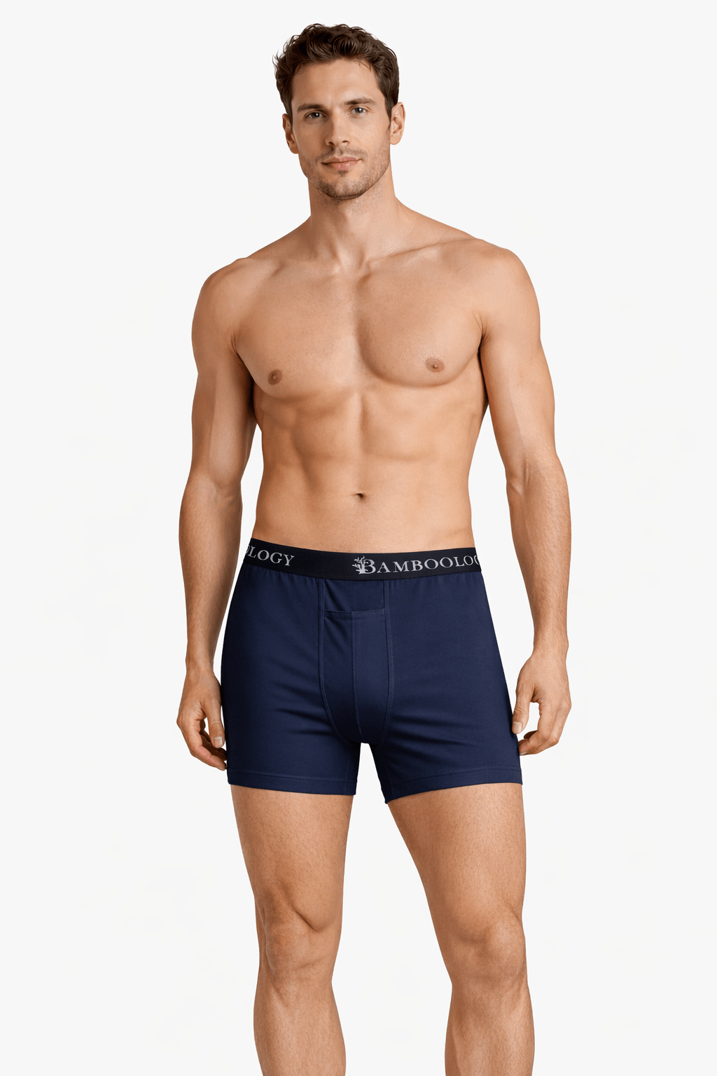 Men’s Bamboo Boxers - Ultra - Soft Comfort | Pack of 2 – Mens Underwear on Brown Living™. SKU: M-UNDWR-TRUNK-NVY-MRON-S. Img 19.