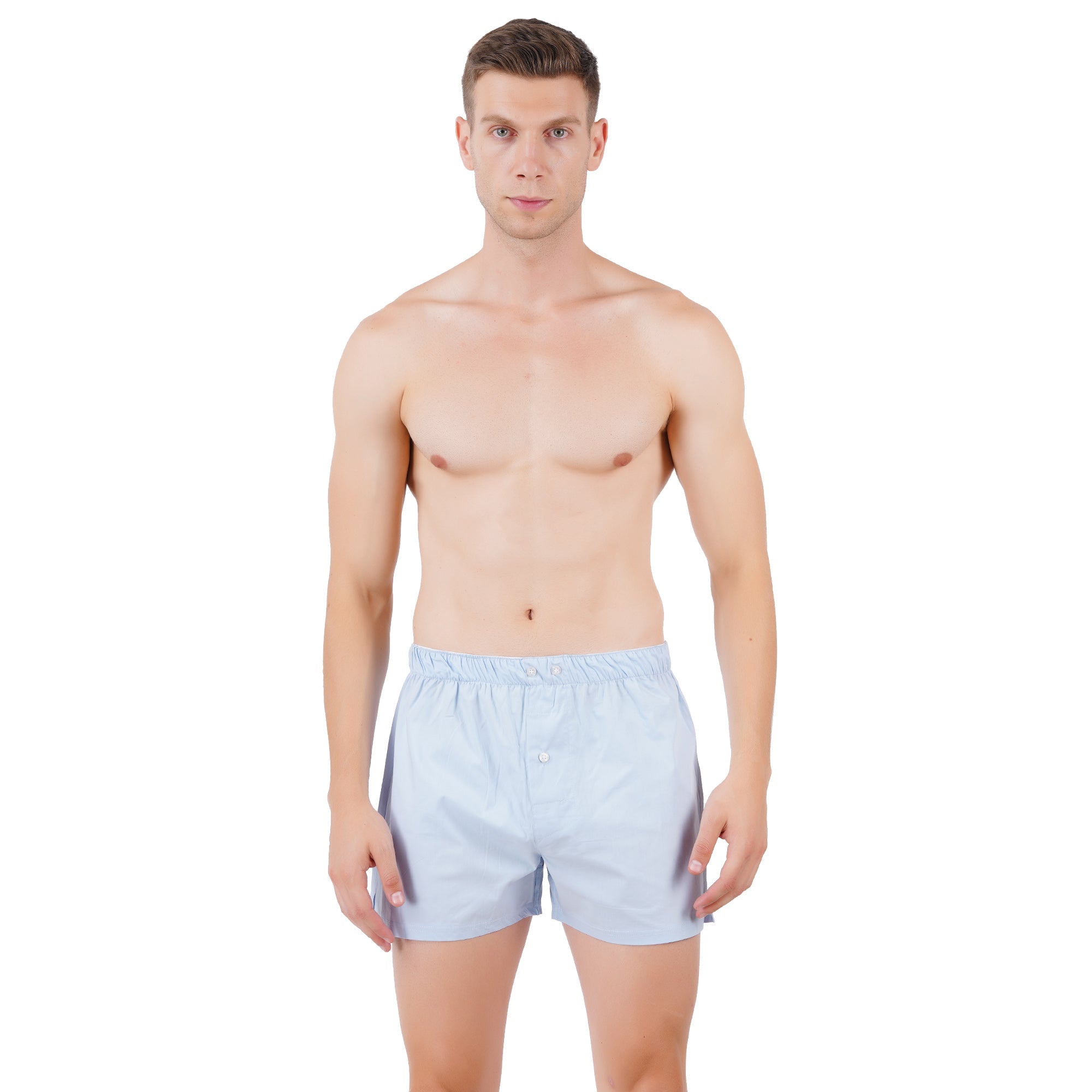 Men’s Blue Boxer Set | Pack Of 3 Comfortable Fit – Mens Shorts on Brown Living™. SKU: ARZIKI009-BLUE-M. Img 4.