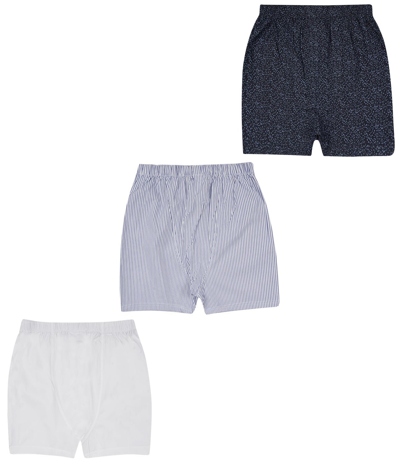 Men’s Boxer Set White Stripe Print | Pack Of 3 – Mens Shorts on Brown Living™. SKU: ARZIKI011-WHITE-STRIPE-PRINT-M. Img 2.