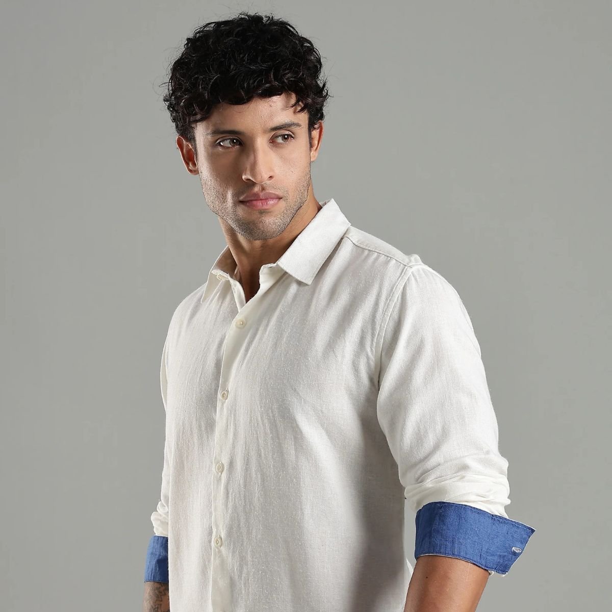 Men’s Cora Linen Shirt – Timeless & Comfortable – Mens Shirt on Brown Living™. SKU: LN - CR - F - S. Img 5.