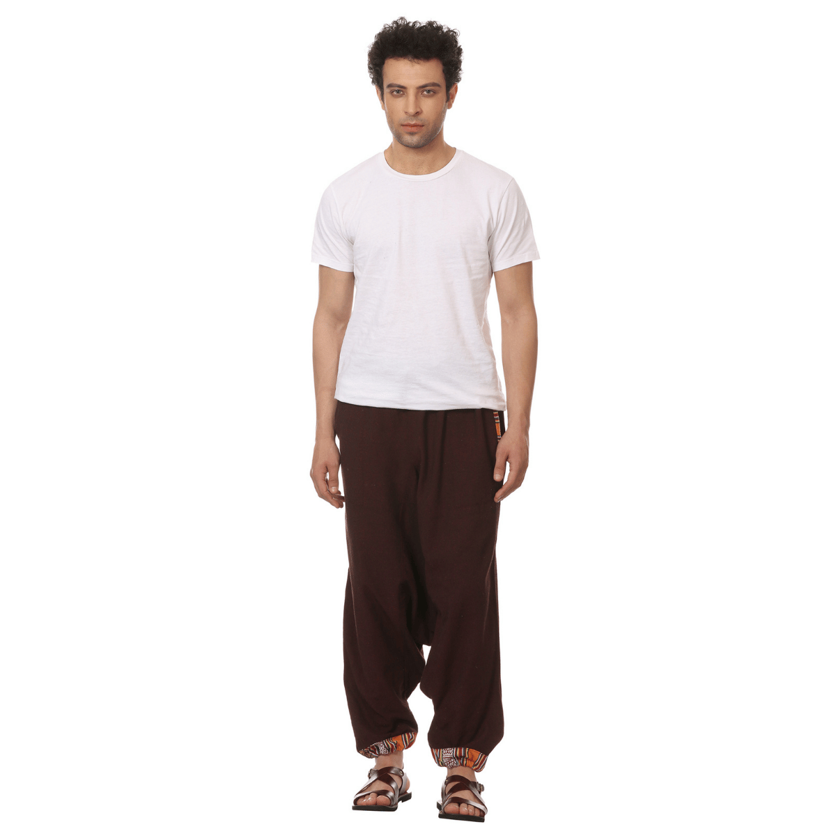 Men's Harem Pant | Maroon | Fits Waist Size 28" to 36" – Mens Pyjama by Hope - House of Pure Eco available on Brown Living™. . SKU: AT01024. Img 7.