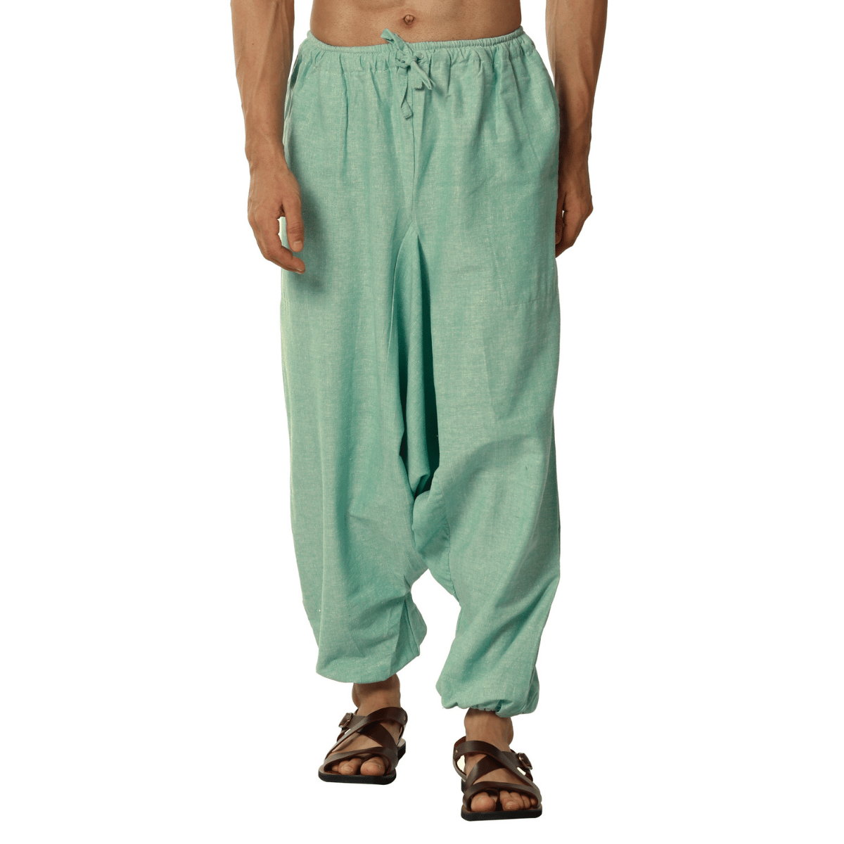 Men's Harem Pants | Sea Green | Fits Waist Size 28" to 36" – Mens Pyjama by Hope - House of Pure Eco available on Brown Living™. . SKU: AT01047. Img 5.