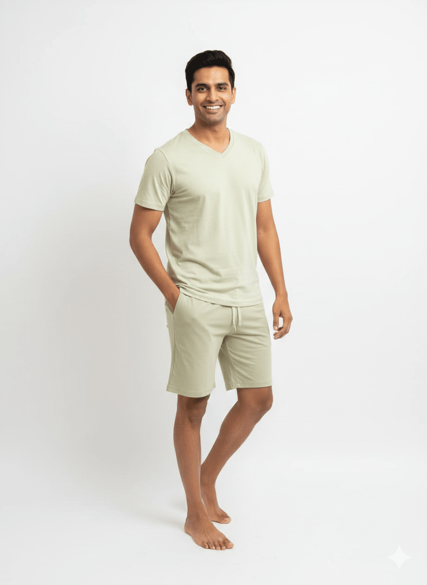 Men’s Herbal Infused V Neck Tee Shirt – Mens T-Shirt on Brown Living™. SKU: 3117004-002-06. Img 1.