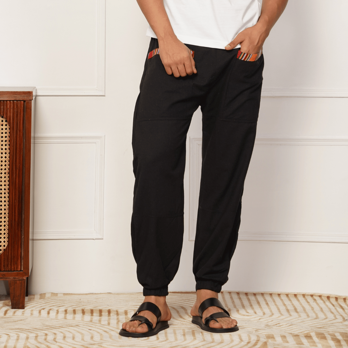 Men's Hopper | Black | Fits Waist Sizes 28 to 38 Inches – Mens Pyjama by Hope - House of Pure Eco available on Brown Living™. . SKU: HOP - AT25. Img 6.