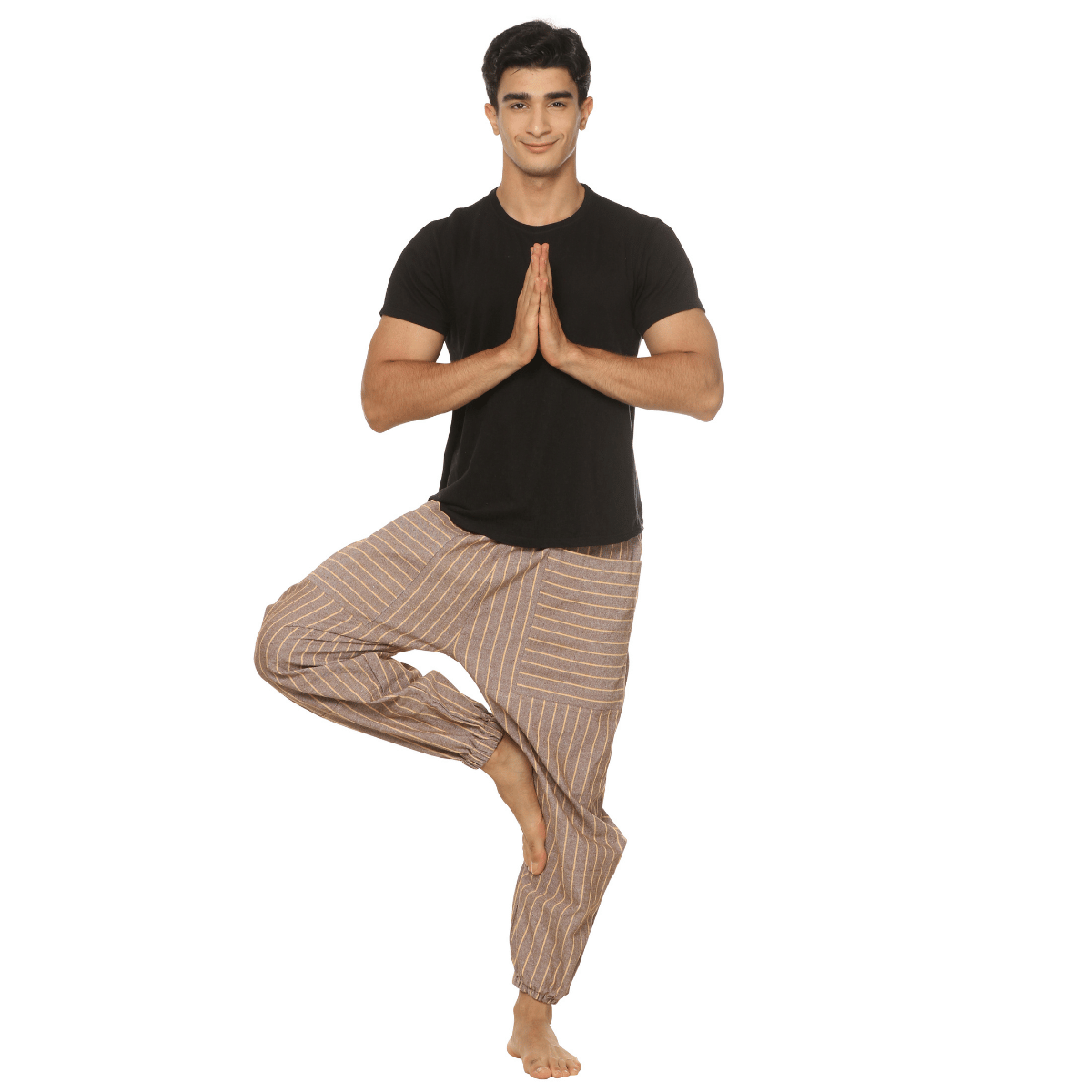 Men's Hopper | Brown Stripes | Fits Waist Sizes 28 to 38 Inches – Mens Pyjama by Hope - House of Pure Eco available on Brown Living™. . SKU: HOP - AT29. Img 5.