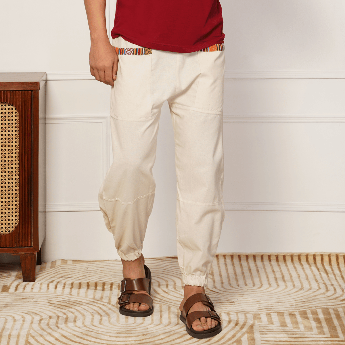 Men's Hopper | Cream | Fits Waist Sizes 28 to 38 Inches – Mens Pyjama by Hope - House of Pure Eco available on Brown Living™. . SKU: HOP - AT22. Img 6.