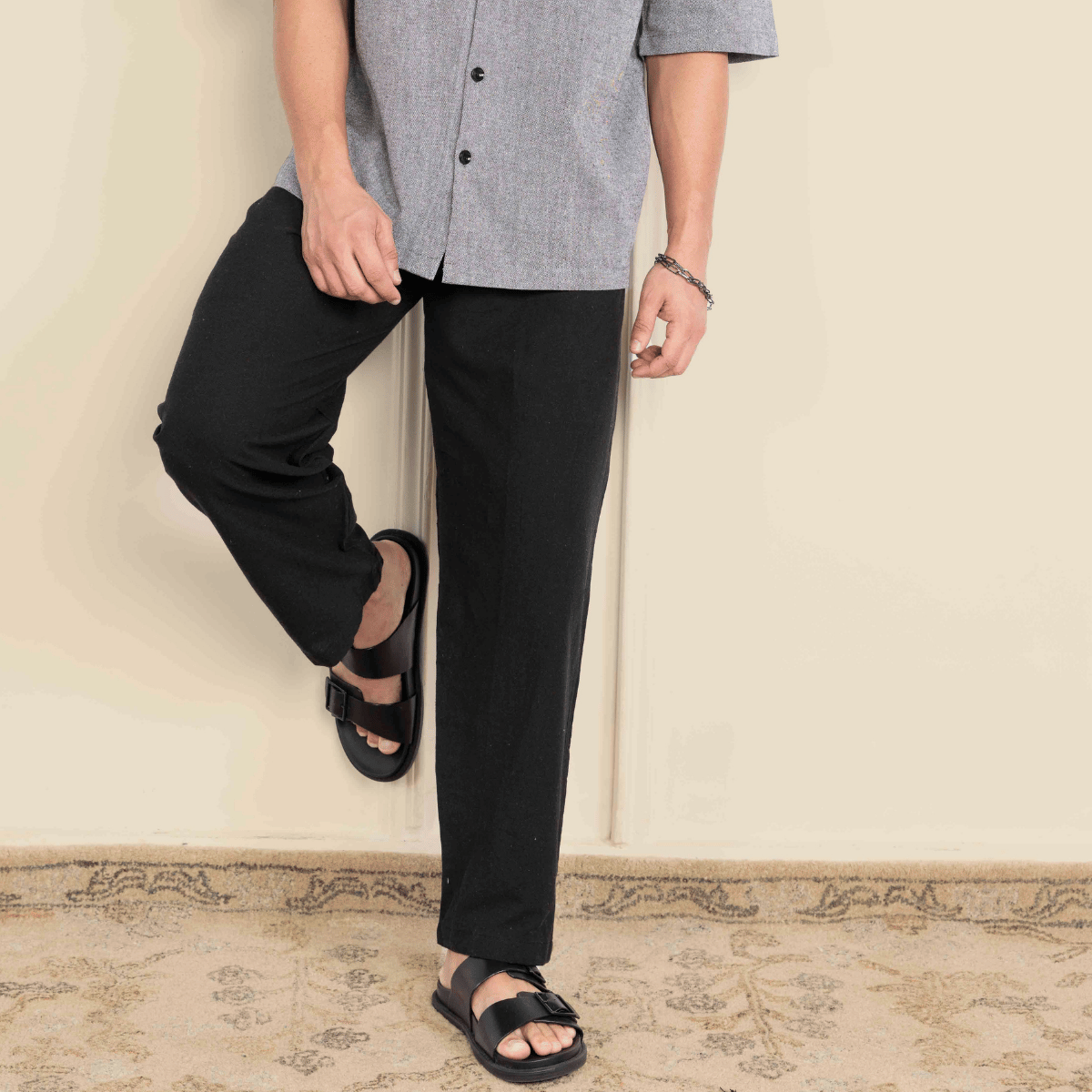 Men's Lounge Pant | Black | Fits Waist Size 28" to 36" – Mens Pyjama by Hope - House of Pure Eco available on Brown Living™. . SKU: AT01015. Img 6.