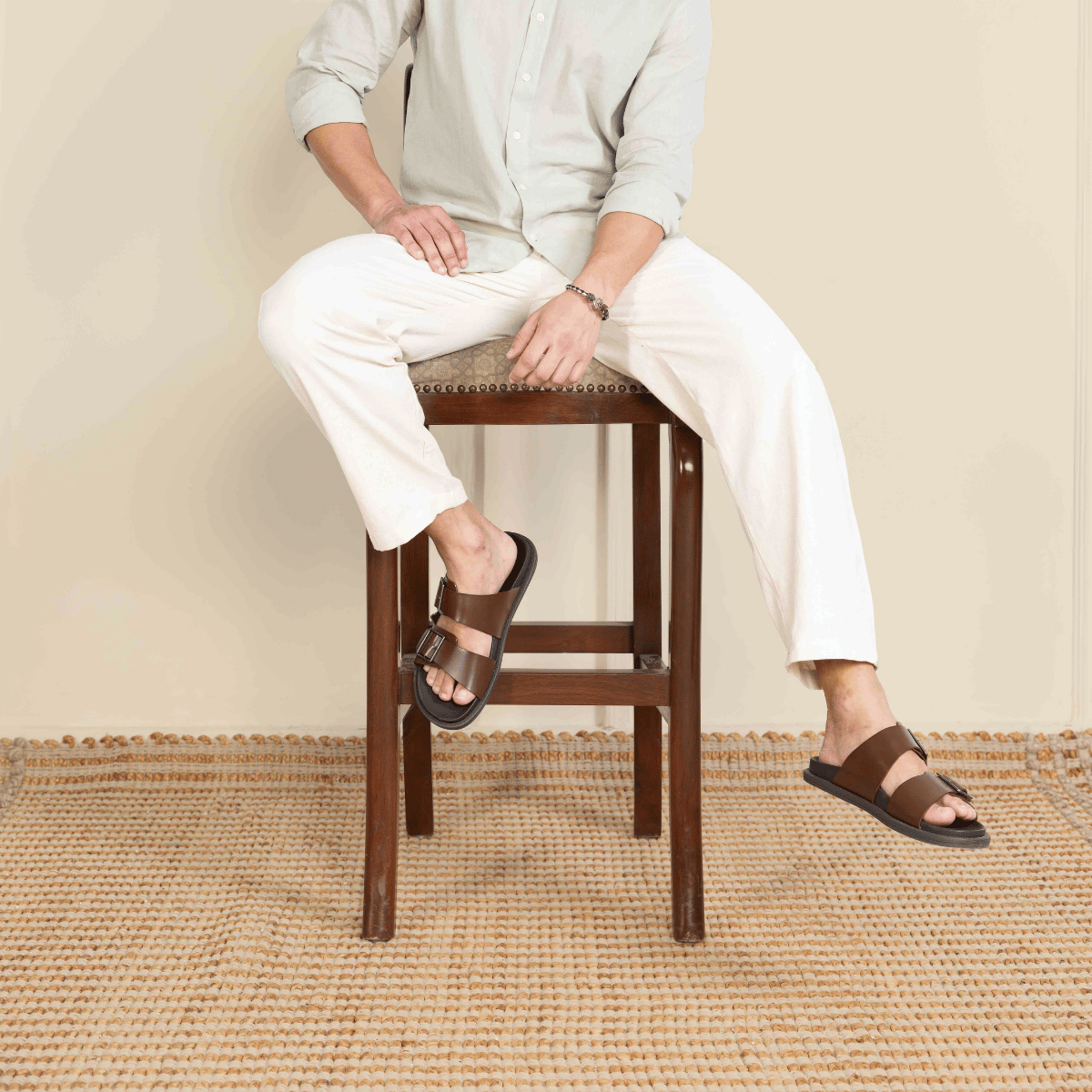 Men's Lounge Pant | Cream | Fits Waist Size 28 to 36 inches – Mens Pyjama by Hope - House of Pure Eco available on Brown Living™. . SKU: AT01012. Img 6.