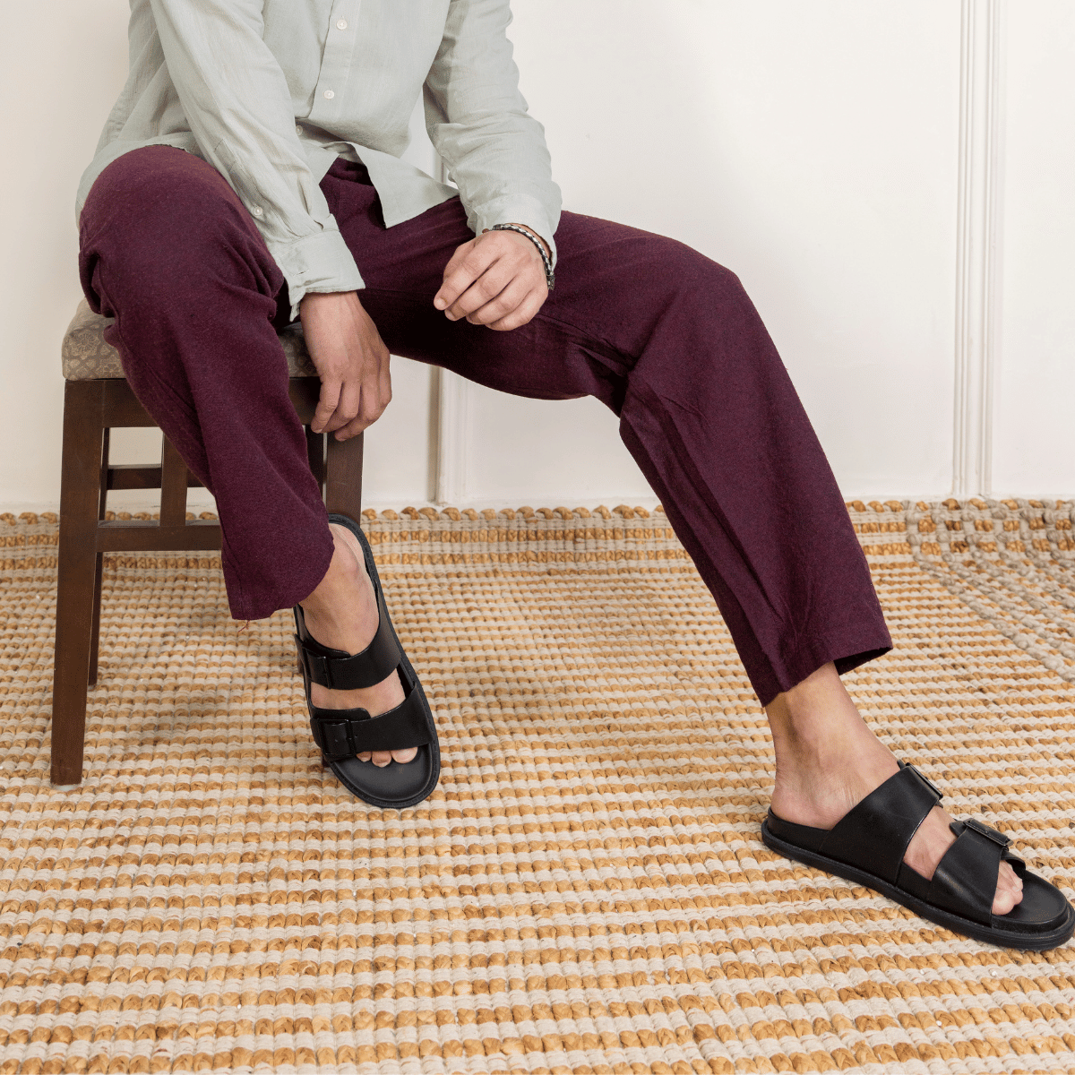 Men's Lounge Pant | Maroon | Fits Waist Size 28" to 36" – Mens Pyjama by Hope - House of Pure Eco available on Brown Living™. . SKU: AT01014. Img 6.