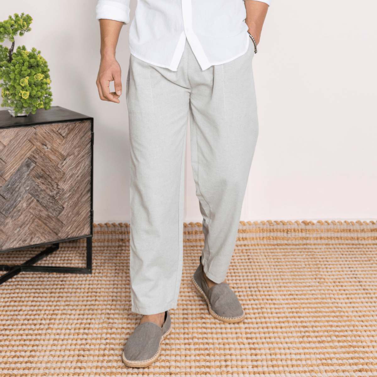 Men's Lounge Pant | Melange Grey | Fits Waist Size 28" to 36" – Mens Pyjama by Hope - House of Pure Eco available on Brown Living™. . SKU: AT01017. Img 1.