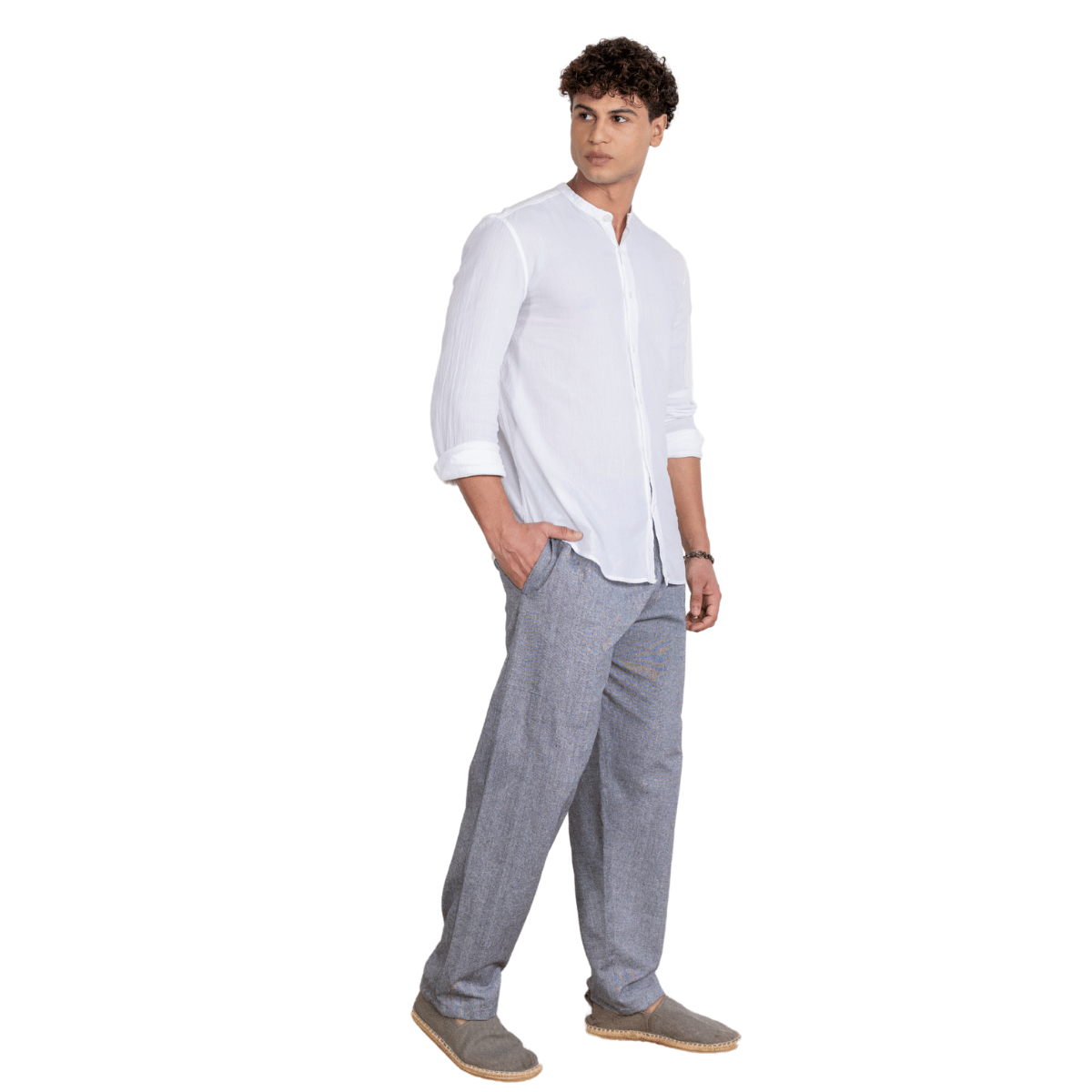 Men's Lounge Pants | Grey | Fits Waist Size 28" to 36" – Mens Pyjama on Brown Living™. SKU: AT01038. Img 4.