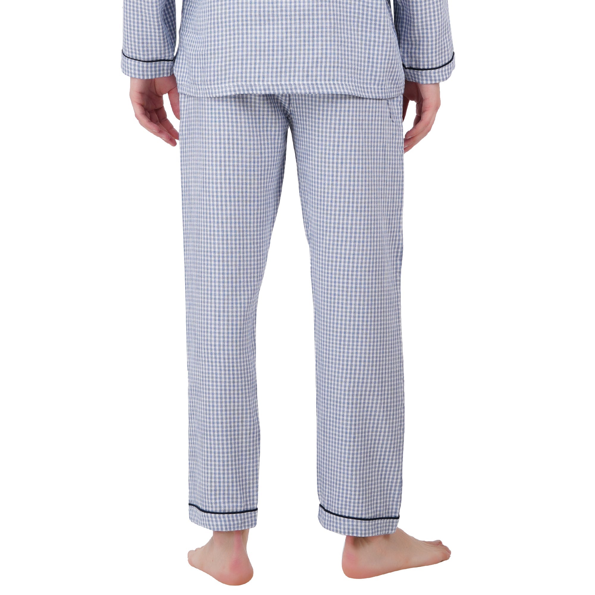 Men’s Nightwear Blue Checks | Comfortable Sleepwear – Mens Trousers on Brown Living™. SKU: ARZIKI108-BLUECHECKS-M. Img 6.